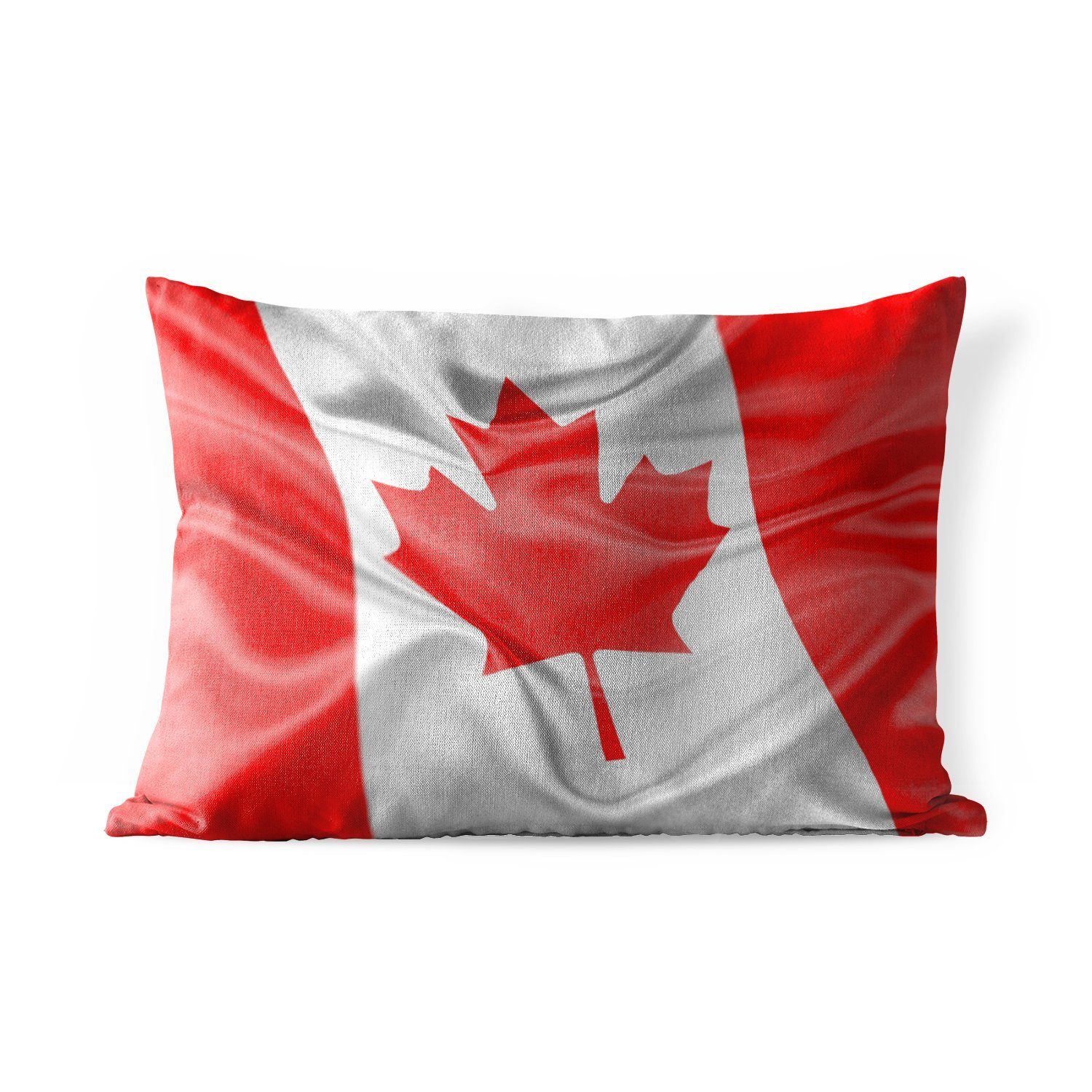 MuchoWow Dekokissen Nahaufnahme der Flagge von Kanada, Outdoor-Dekorationskissen, Polyester, Dekokissenbezug, Kissenhülle
