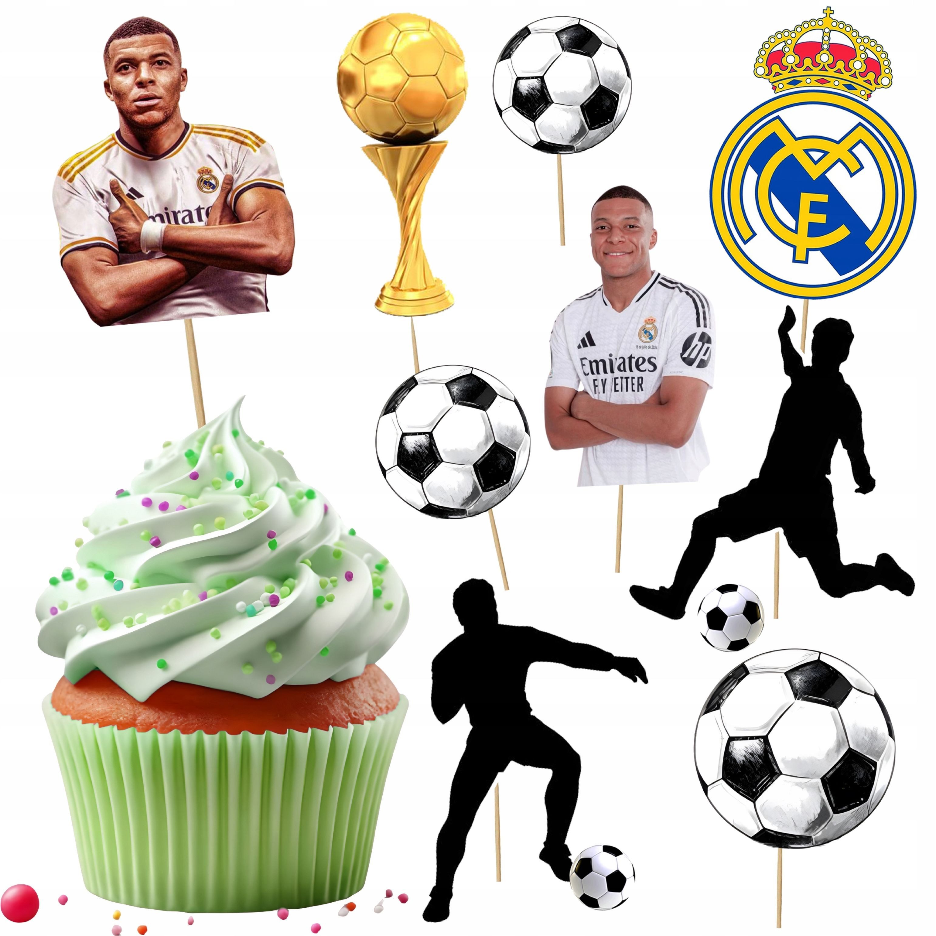 PartyPal, Topper TOPPER FÜR TORTEN FUSSBALL MBAPPE REAL MADRID SET