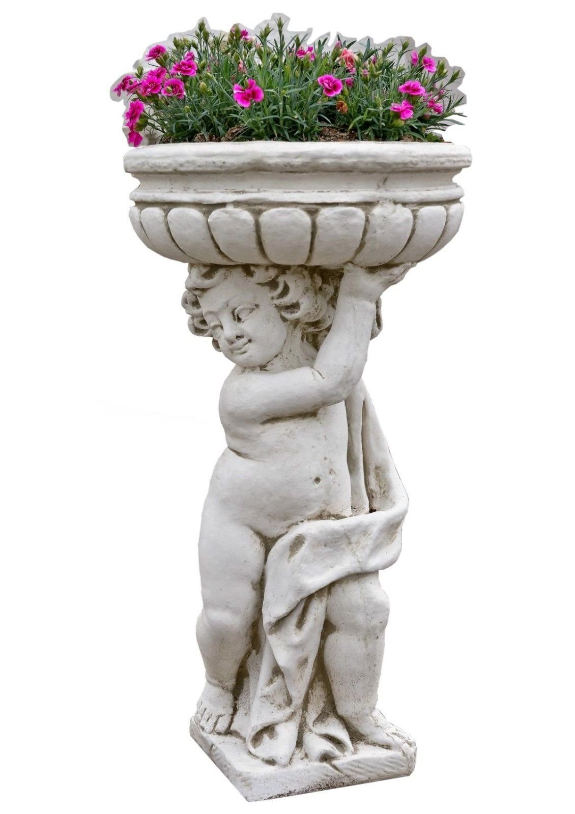 Antikes Wohndesign Pflanzschale Gartenfigur Steinfigur Pflanzschale Pflanzkübel Steinkübel Terrassenmö