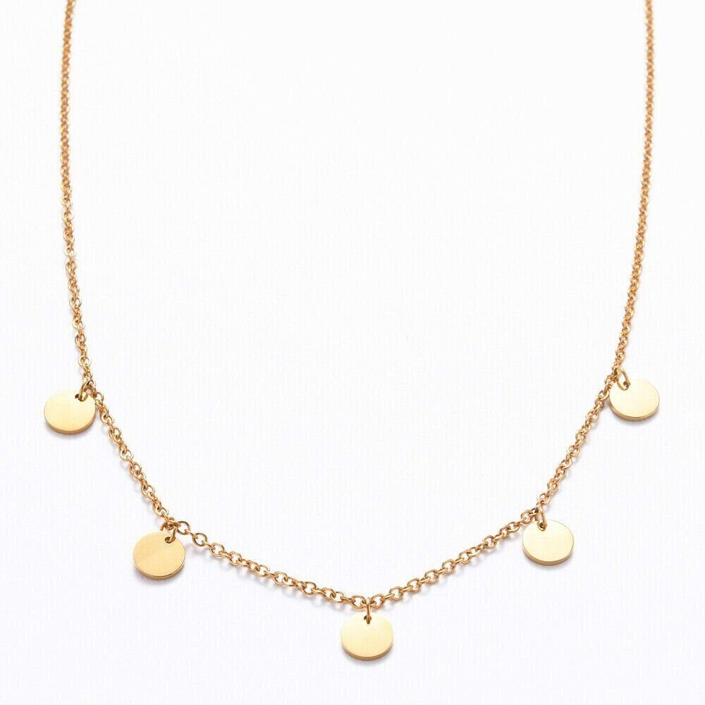 Kim Johanson Kette mit Anhänger Coins (1-tlg), mit 5 Edelstahl-Plättchen, v günstig online kaufen