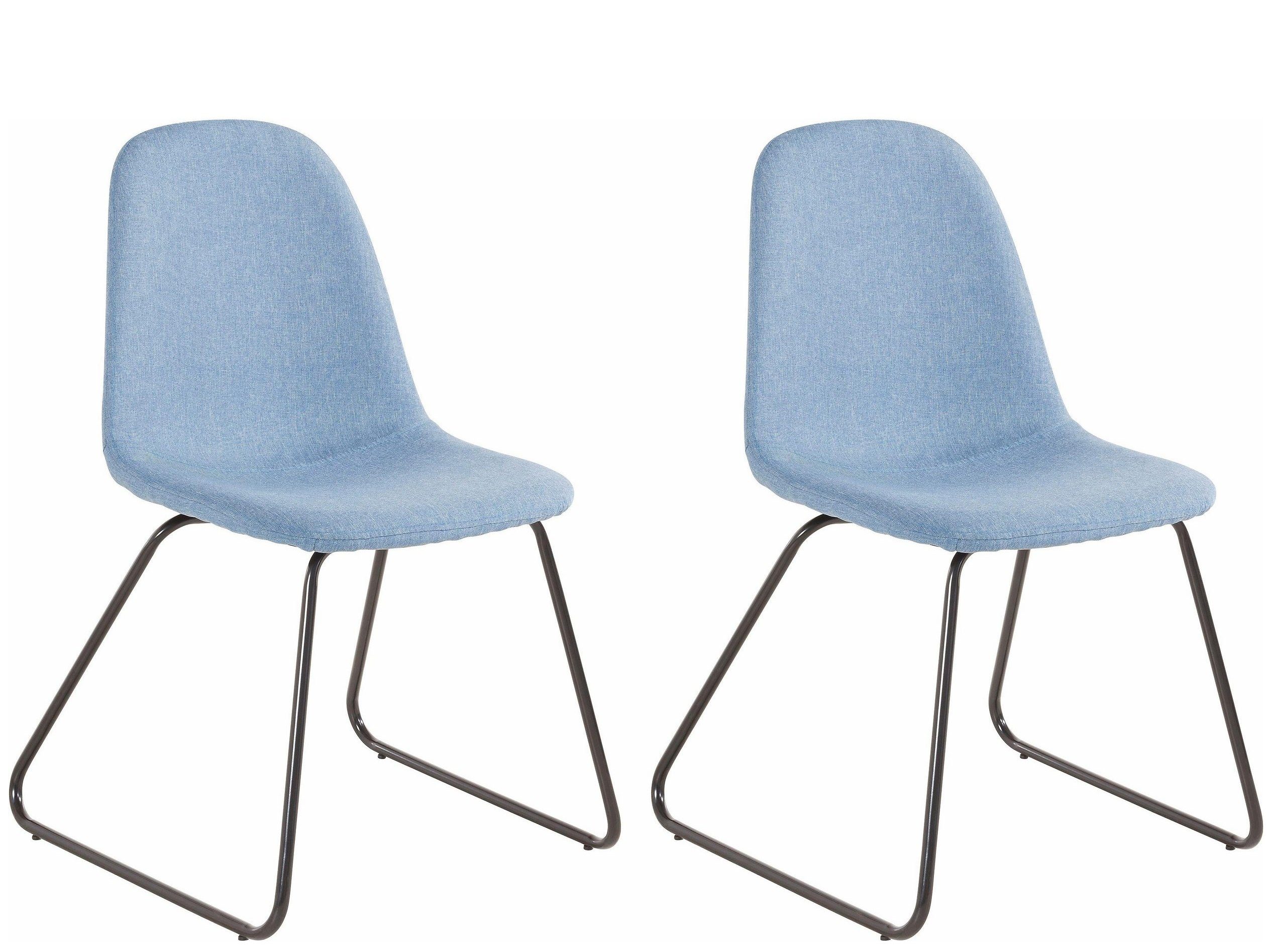 Sitzhöhe mit (2er-Set, Colombo 4er-Set, loft24 Kufengestell, Esszimmerstuhl 2 cm St), jeansblau 44