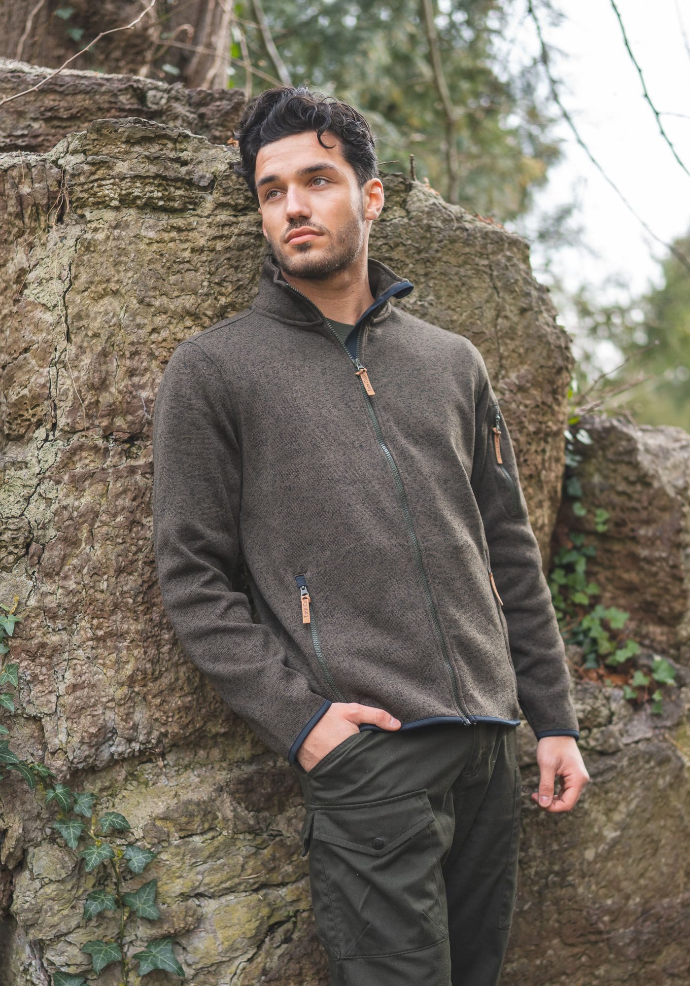 Tom Collins Strickfleecejacke Jatya Herren Outdoorjacke mit Stehkragen