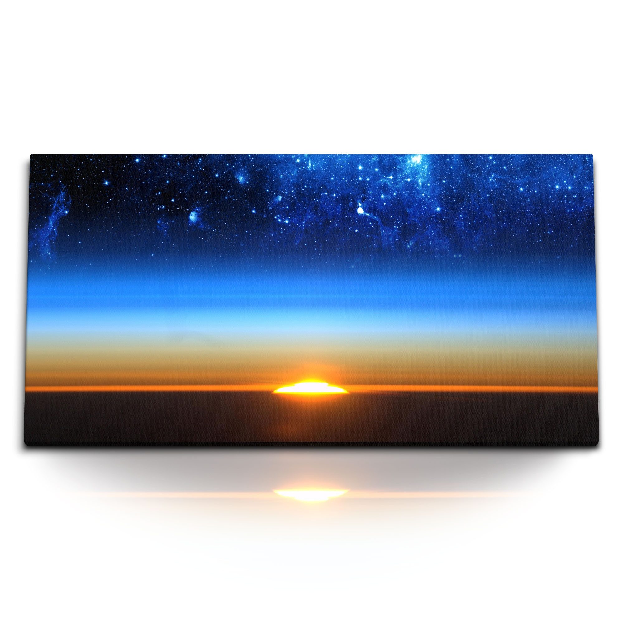 Leinwandbild Kunstdruck Bilder 120x60cm Sonnenuntergang Nacht Sternenhimmel Sterne