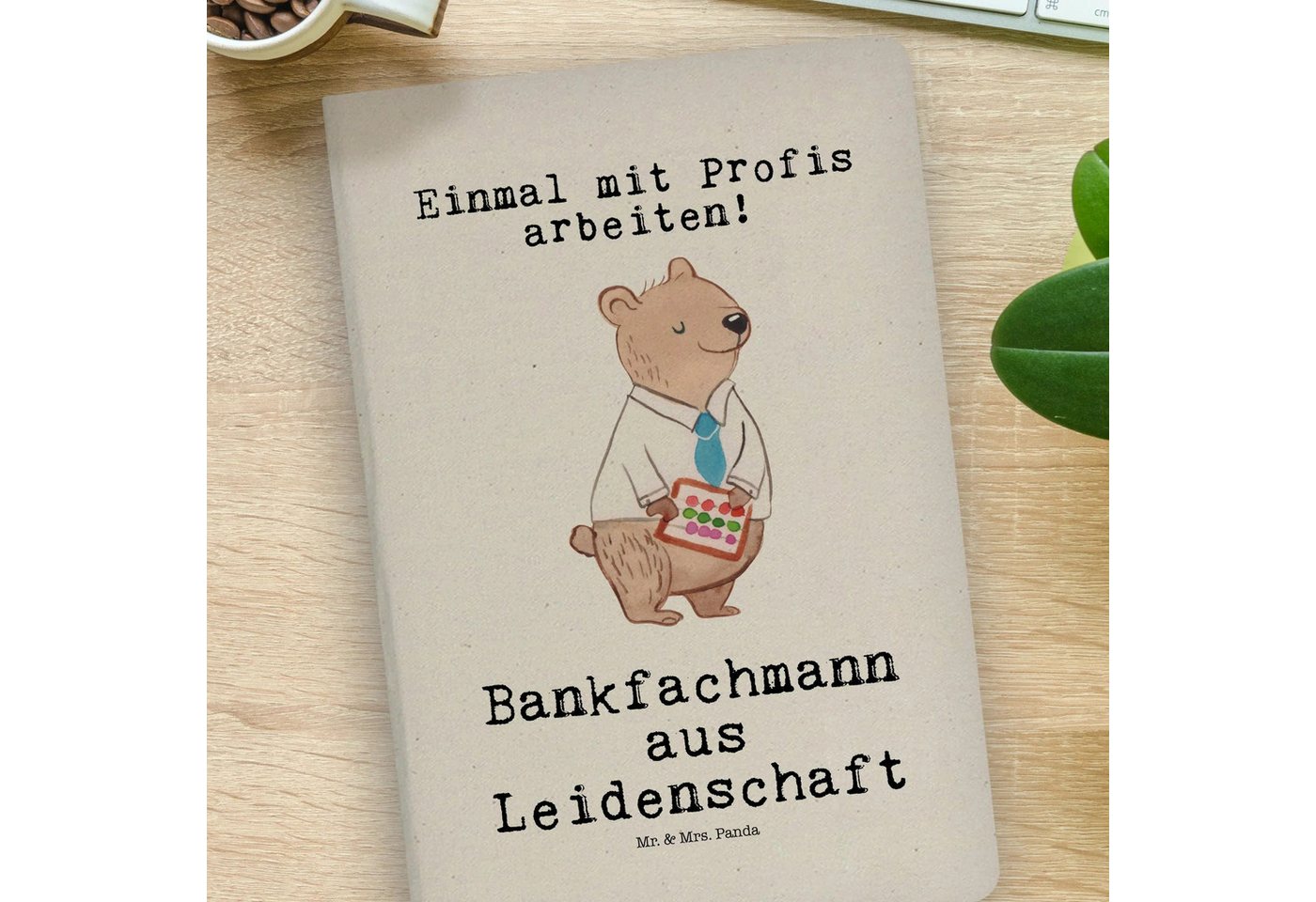 Thumbnail - Mr. & Mrs. Panda Notizbuch Bankfachmann Leidenschaft - Transparent - Geschenk, Mitarbeiter, DIN Mr. & Mrs. Panda, Bezaub...