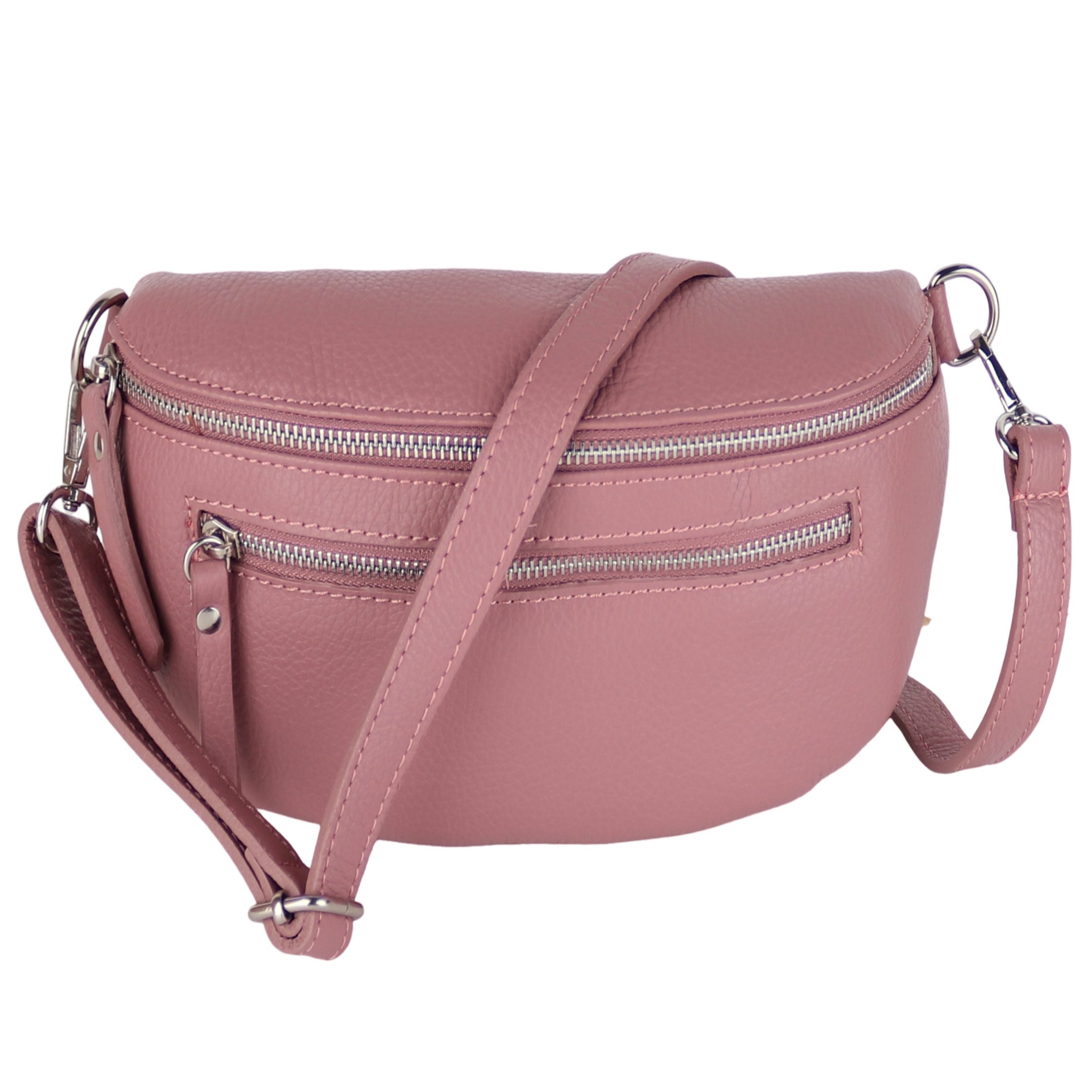 Bauchtasche Damen, Echtleder, Leder, Made in Italy, Umhängetasche, Brusttasche
