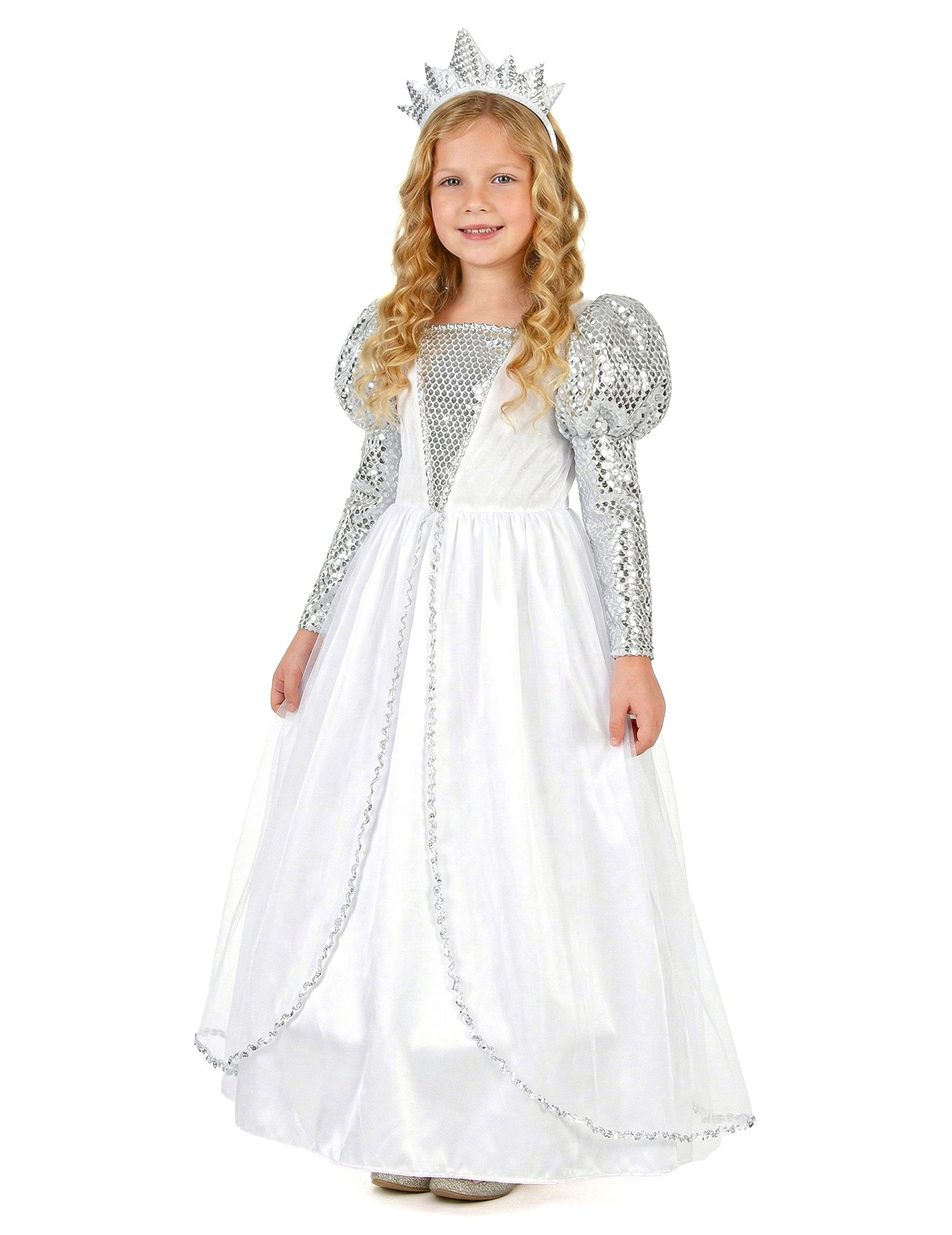 JADEO Kostüm Zarte Prinzessin Kinderkostüm weiß-silber