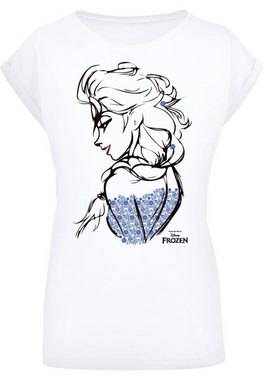 F4NT4STIC T-Shirt Frozen Elsa Sketch Mono Print