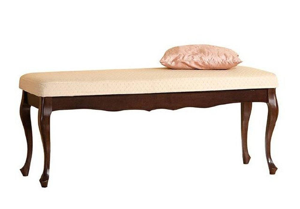 JVmoebel Bettbank Royal Sitzhocker aus Massivholz in Beige-Braun mit Fußablage (1-St), Made in Europa