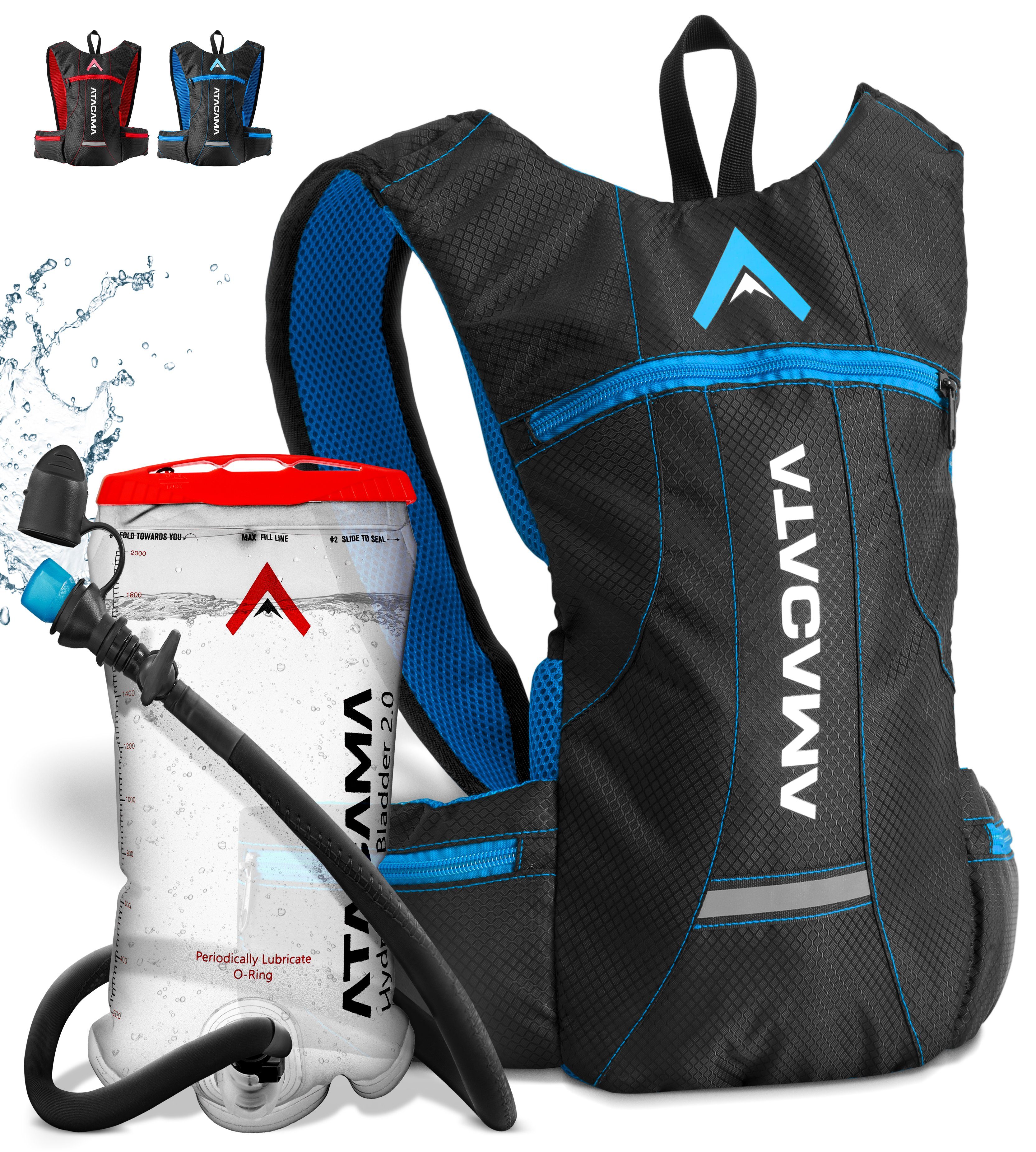 2l Trinksystem Trinkrucksack, Laufen inklusive fahren und Blau zum Fahrrad Atacama -