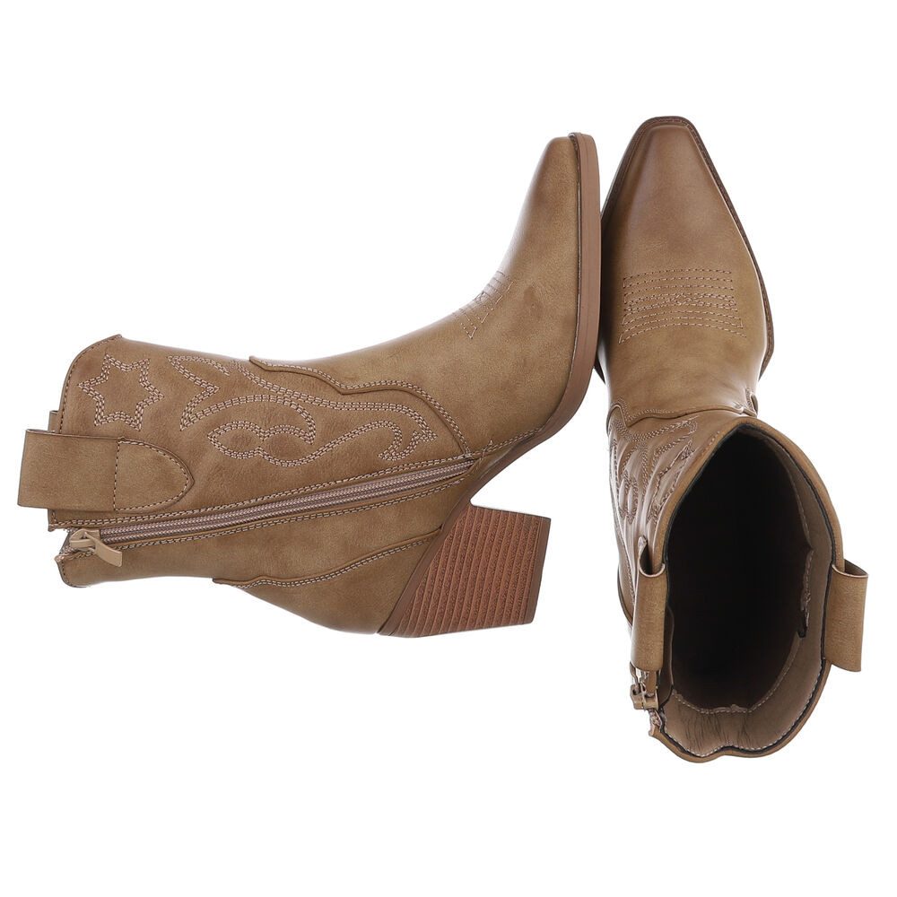 Ital-Design Elegante Westernboots für Damen mit Stickerei und Komfort Weste günstig online kaufen