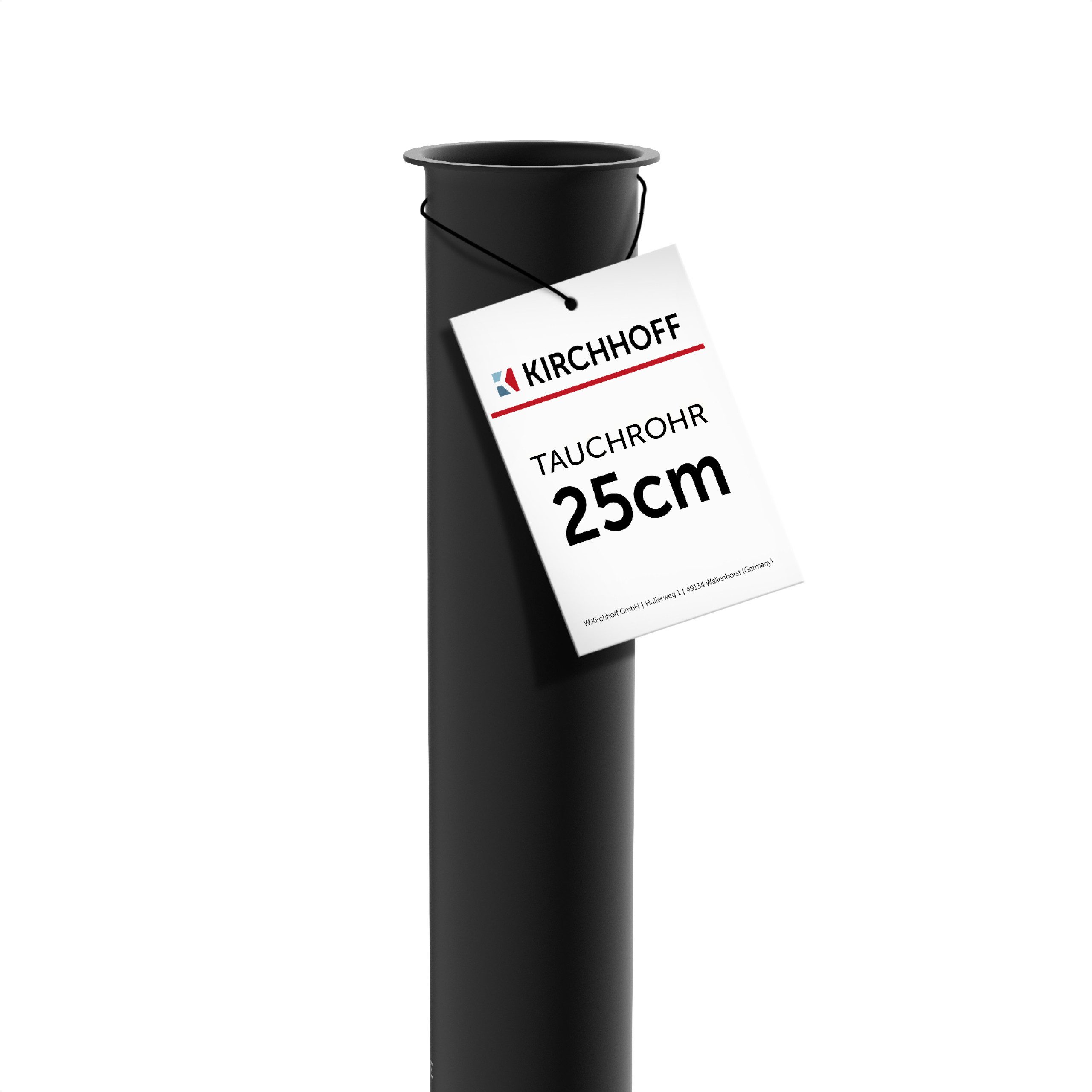 Kirchhoff Siphon Tauchrohr, Chrom, 1 1/4", für Siphon, Edelstahl, 1 1/4-Zoll-Anschluss, 250 mm Länge, kürzbar