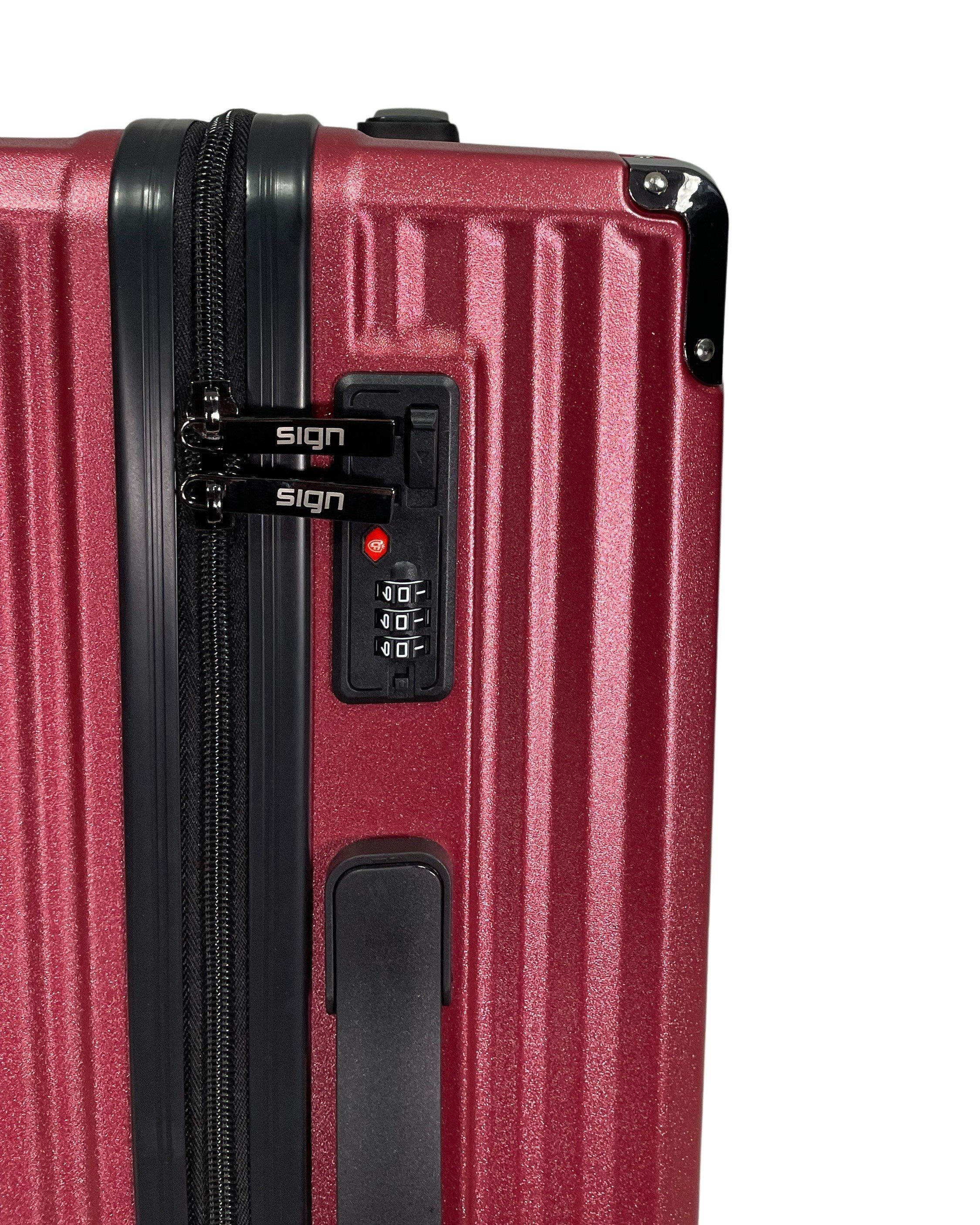 SIGN German Design Trolley Reisekoffer Hartschalen-Koffer, 360° Zwillingsrollen M/L/XL, Netztasche auf der Rückseite – Bild 5 von 5