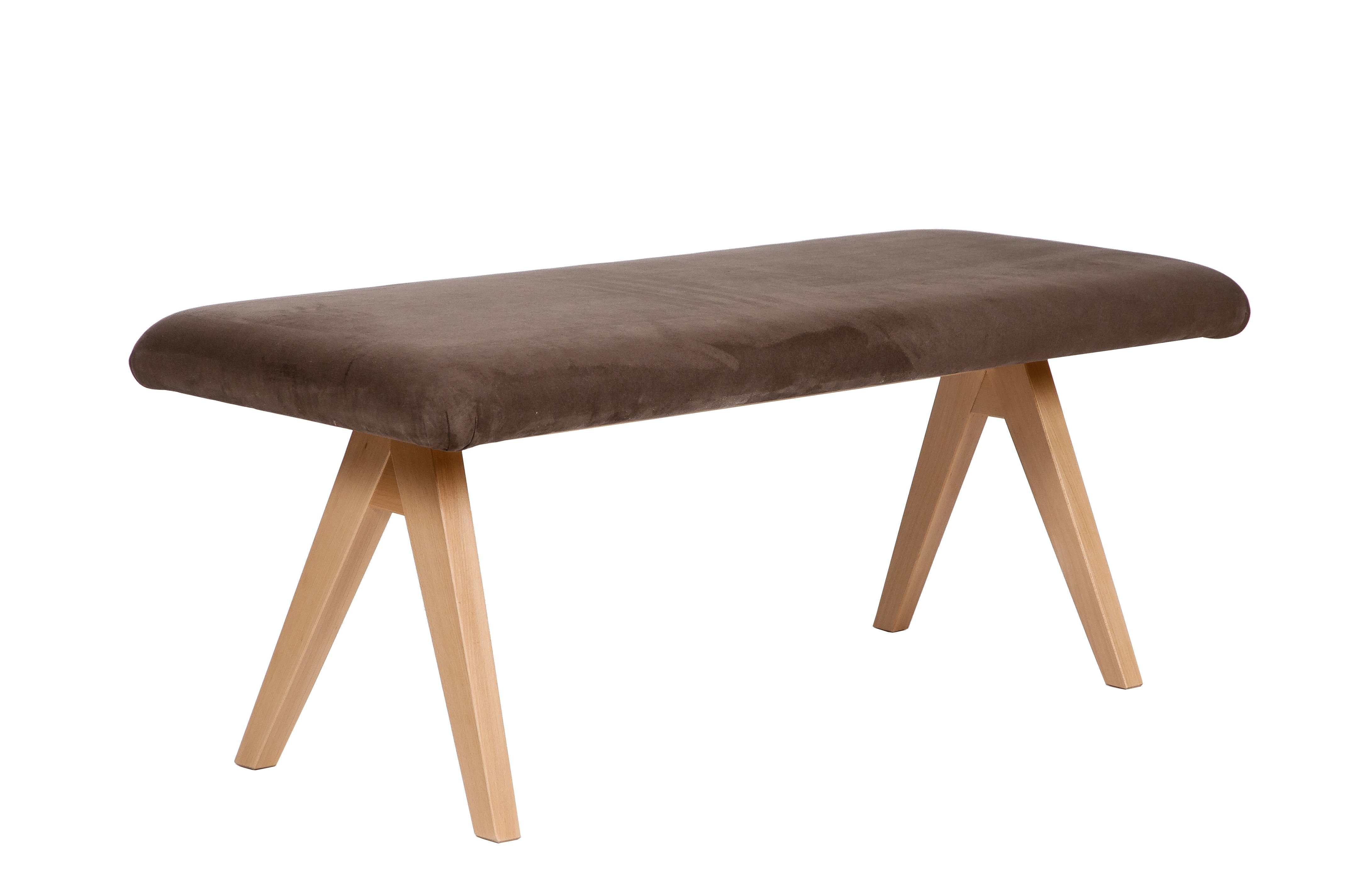 kundler home Sitzbank gepolstert, Essbank, Schuhbank 'Die Natürliche' L120cm, Buche Massiv