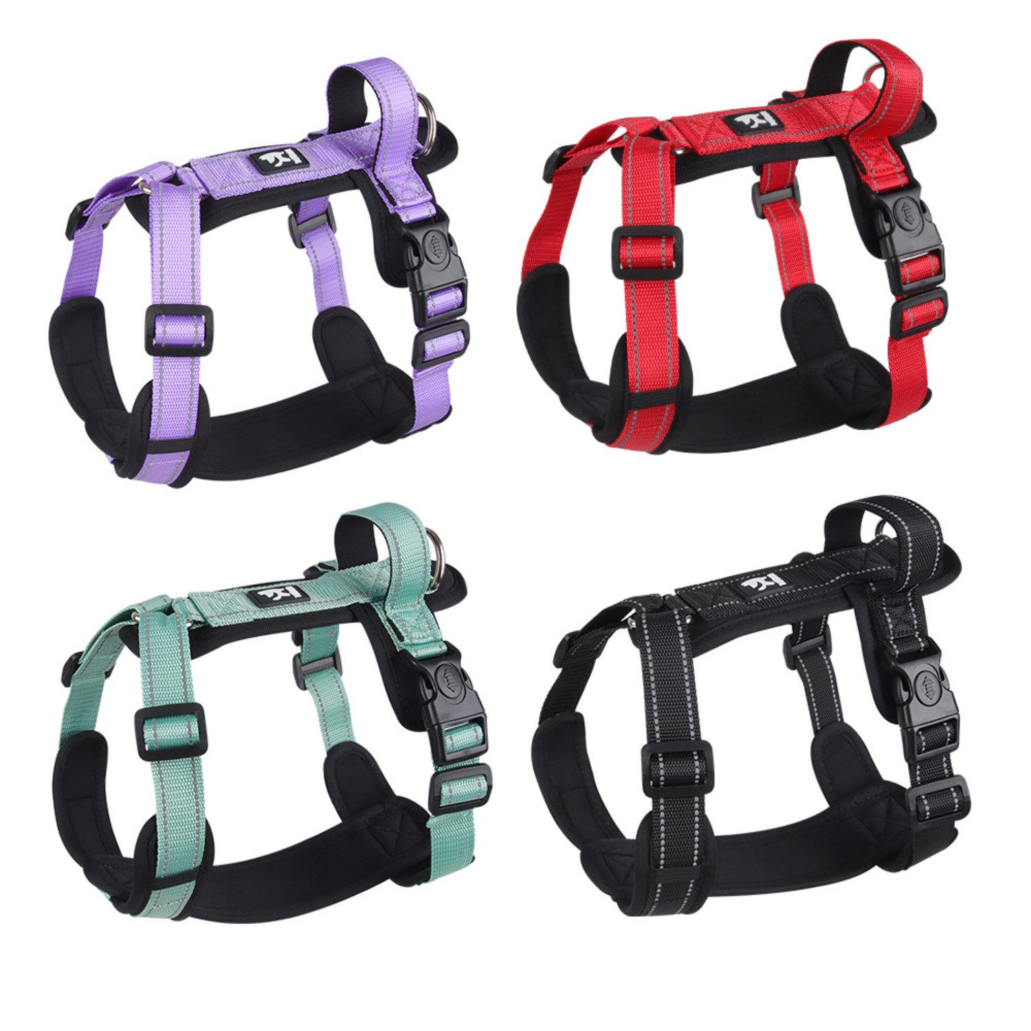 Thumbnail - BYSURE Hunde-Geschirr, Mesh, Oxford-Gewebe, Anti Zug hundegeschirr mit Griff