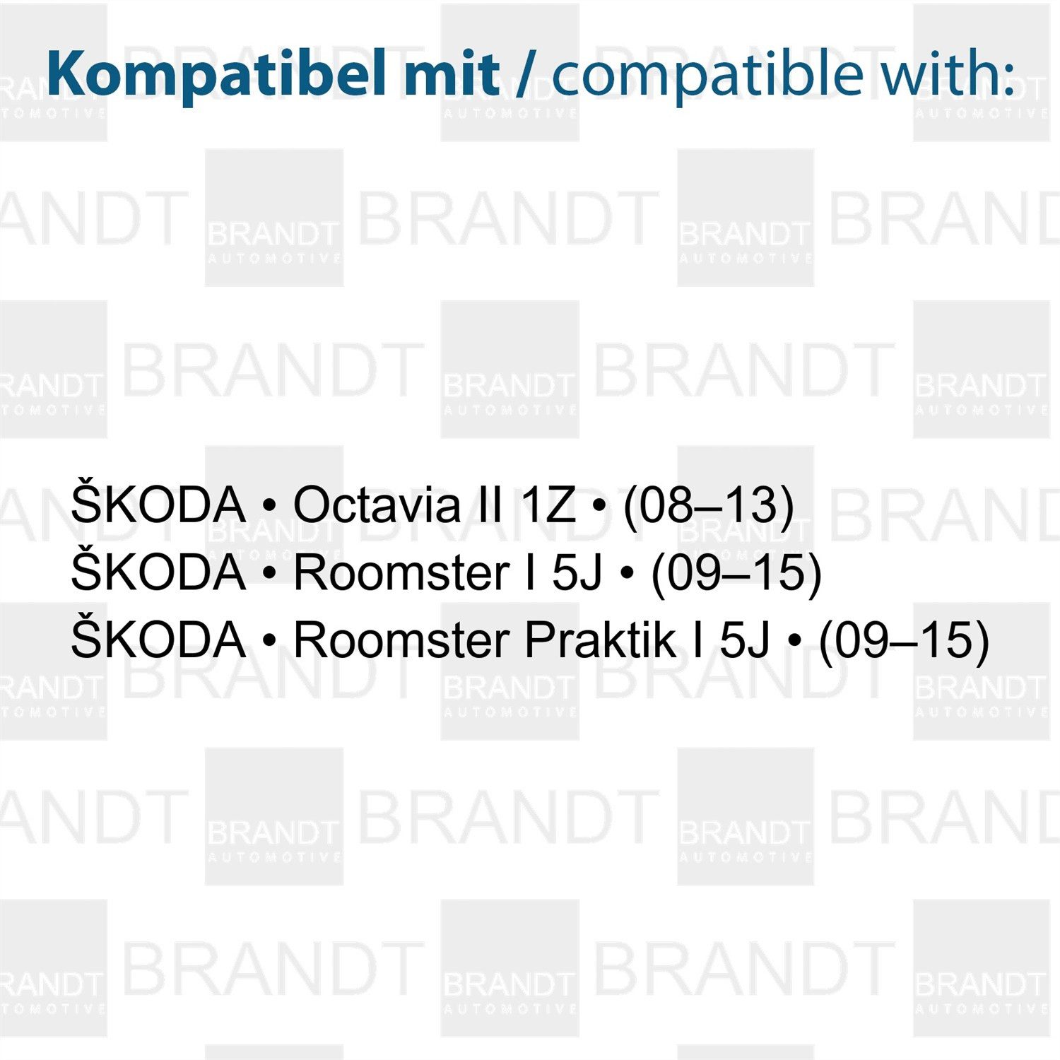 BRANDT AUTOMOTIVE KFZ-Ersatzleuchte LED Kennzeichenleuchten Auto Kennzeichenbeleuchtung + Kabel, für Skoda Octavia II 1Z (08–13); Roomster I 5J (09–15); Roomster P...