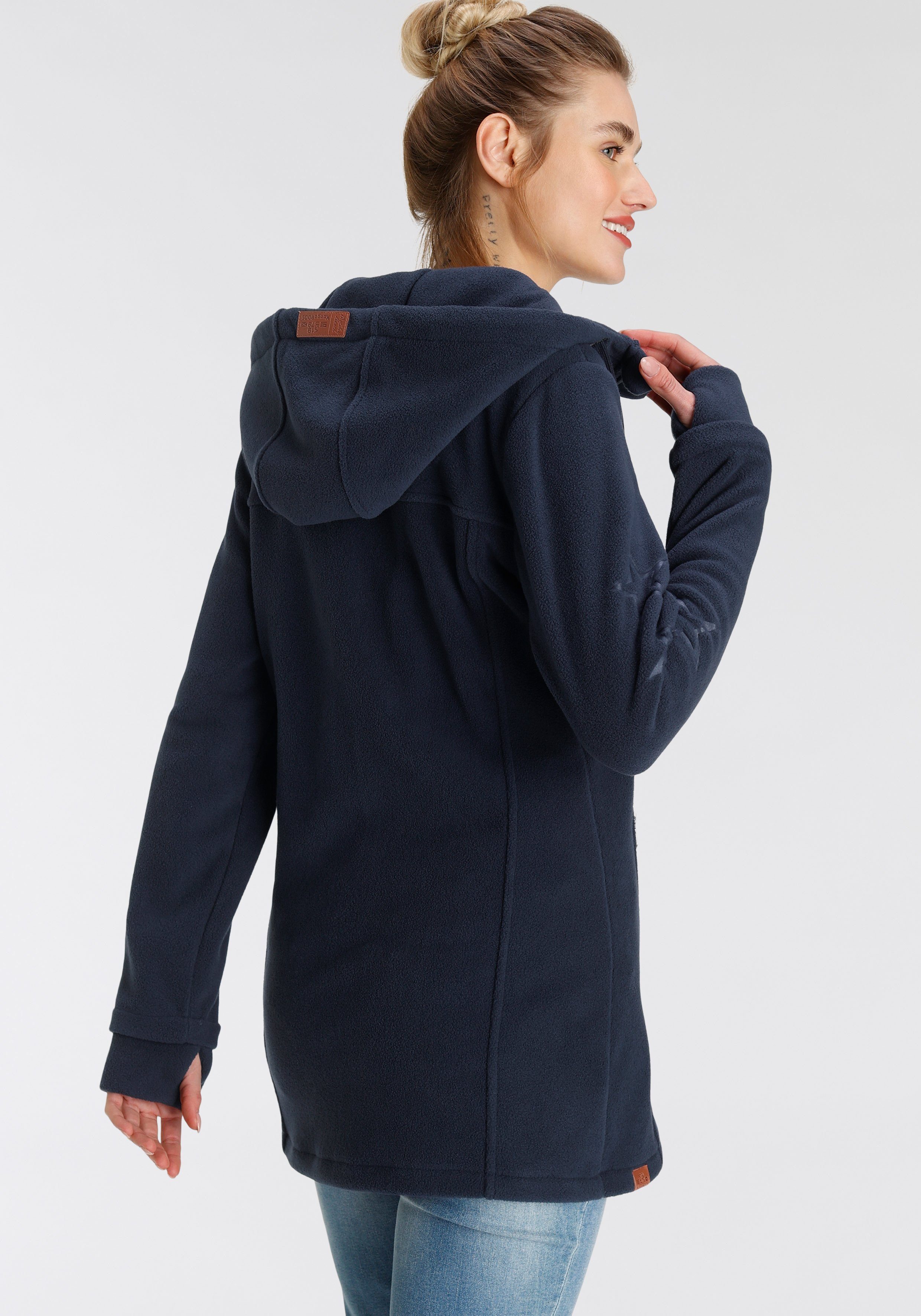 KangaROOS Fleecejacke figurbetonter Schnitt, mit Kapuze, günstig online kaufen