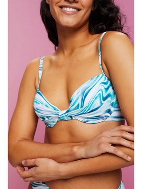 Esprit Bügel-Bikini-Top Bikinitop mit Wellen-Print