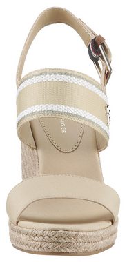 Tommy Hilfiger WEBBING HIGH WEDGE SANDAL Keilsandalette, Sommerschuh, Sandale, Keilabsatz, mit seitlichem TH-Label