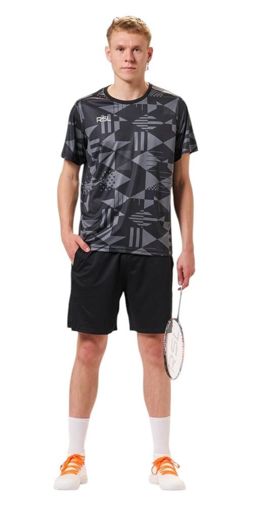 RSL T-Shirt Stone (100% Polyester, bequeme Passform) grau/schwarz Herren