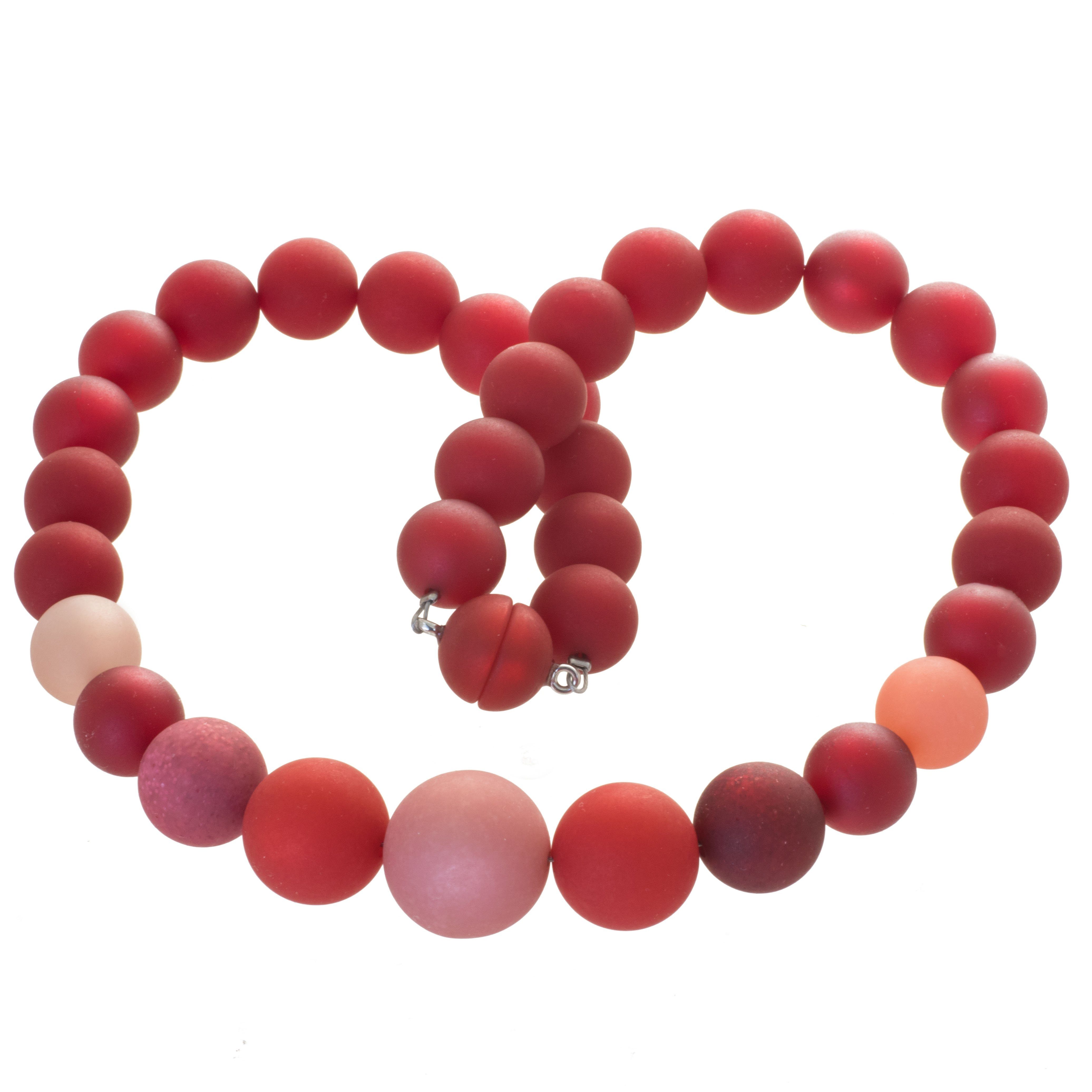 Perlenkette Polaris Perlen Kette rot rosa