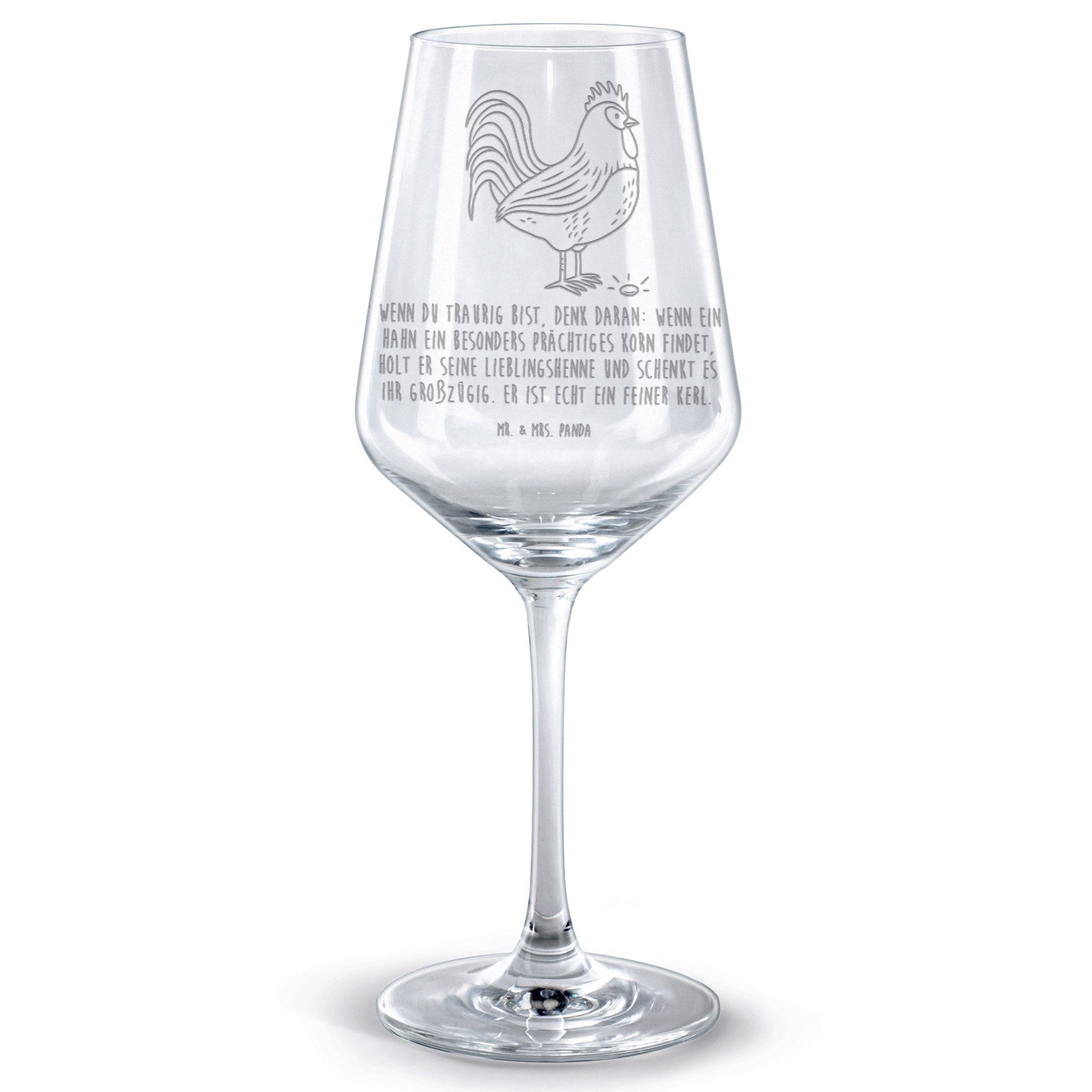 Mr. & Mrs. Panda Rotweinglas Hahn Korn, glas für rotwein, Transparent, Rotweinglas mit Gravur, Nat, Premium Glas, Rotwein Glas Bordeauxglas Rotweinkelch