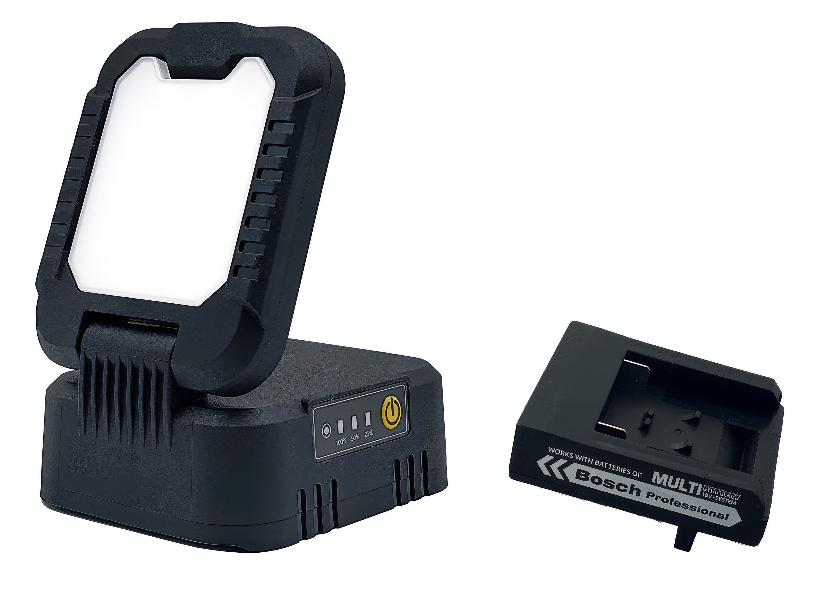 Northpoint LED Arbeitsleuchte 360° klappbar 3-stufig dimmbar 1600lm für 18V Bosch/Makita Akkus