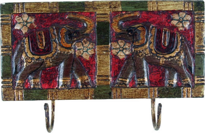 Guru-Shop Kleiderhaken »Doppel Wandhaken Elefant, Indische Vintage..«