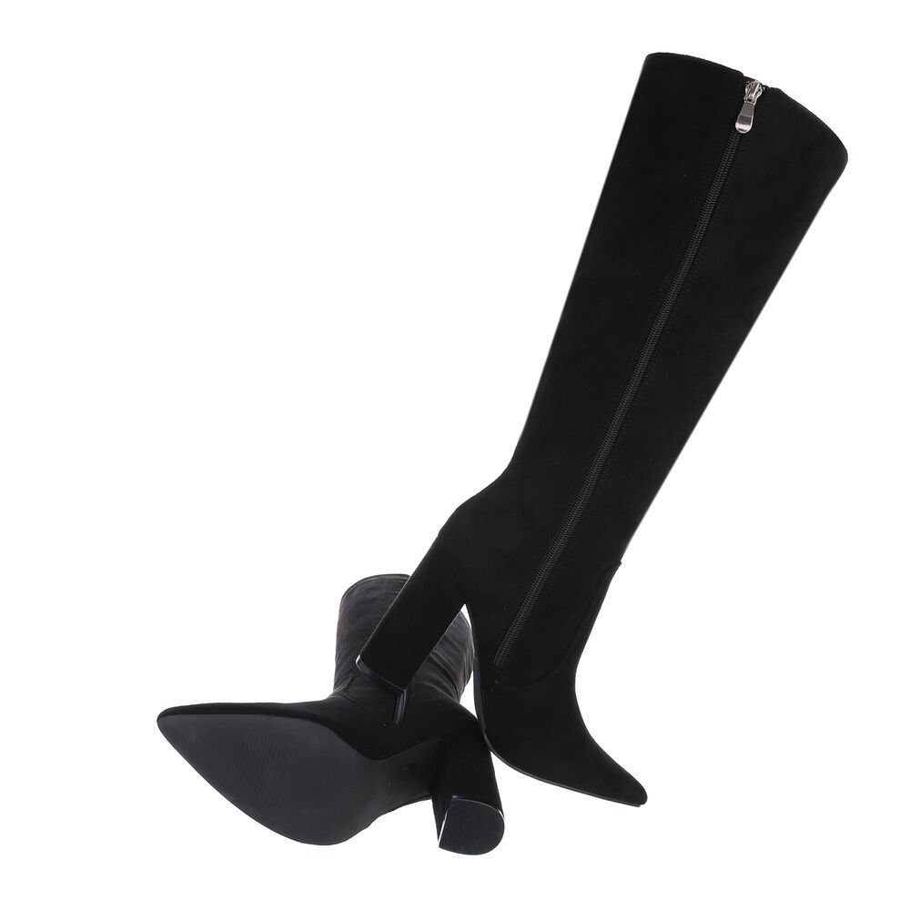 Ital-Design Damen Elegant High-Heel-Stiefel Blockabsatz High-Heel Stiefel i günstig online kaufen
