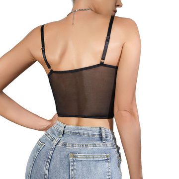 FIDDY Spitzentop Design Dessous ausgehöhlt tief v sexy hottie Stil Spitze