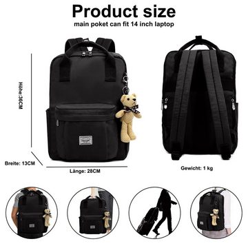 TAN.TOMI Schulrucksack Rucksack Mädchen Jungen & Kinder Damen Herren Schulrucksack, mit laptopfach für 15 Zoll Notebook, wasserdichte Schultasche