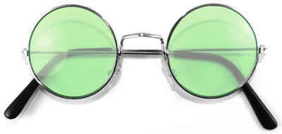 Das Kostümland Kostüm Lennon Brille Nickelbrille, Grün