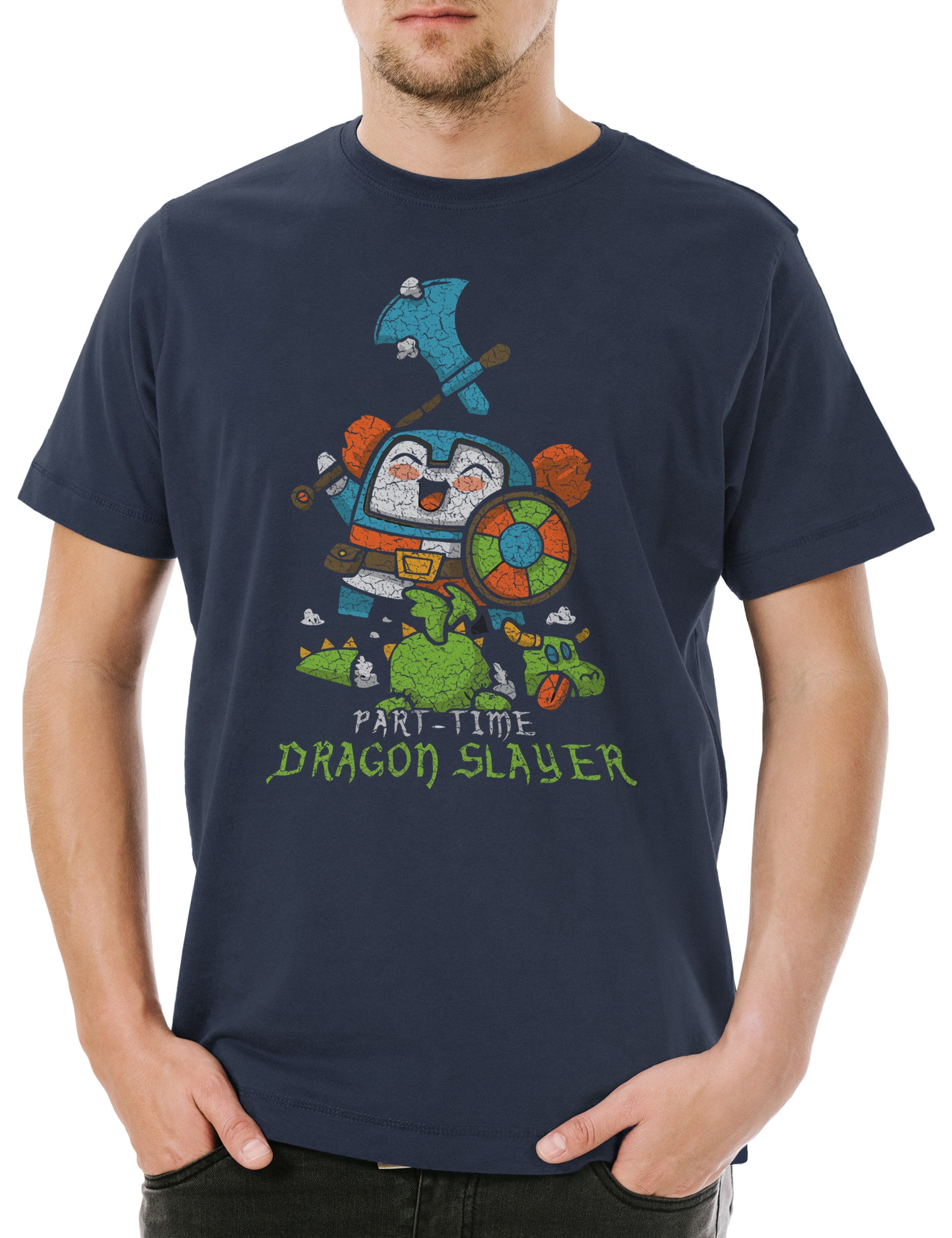 Print-Shirt Part Time Dragon Slayer Herren T-Shirt Dungeons Pen RPG Paper Geek