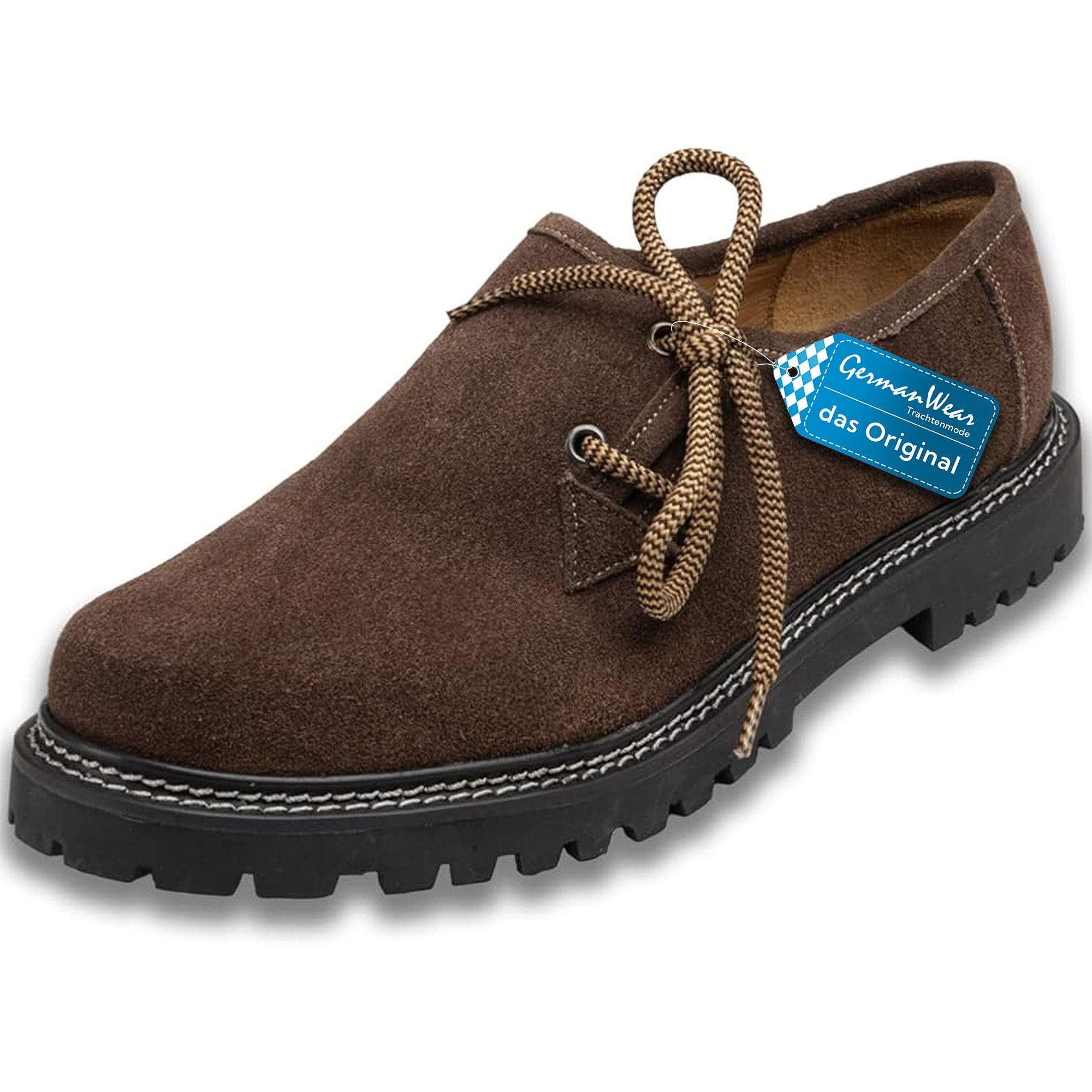 German Wear GW1800-VL Haferlschuh Trachtenschuhe Original Haferlschuhe Lederschuhe Wildleder 2x Senkel