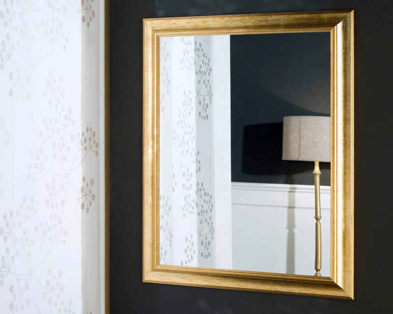 ASR Rahmendesign Wandspiegel Modell Genua (Spiegel glatt, Blattgold), Rahmen außen: 73cm x 93cm x 3cm