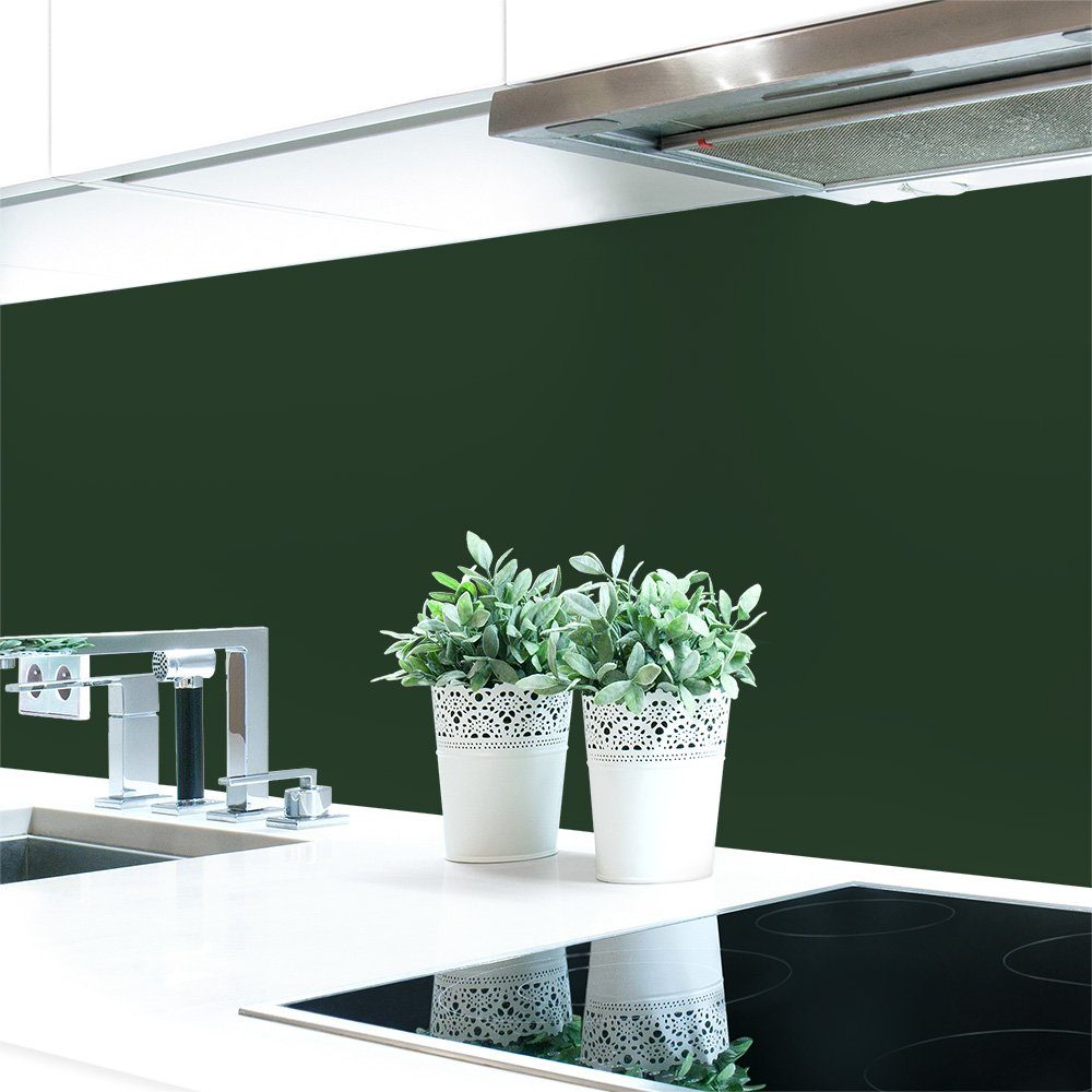 DRUCK-EXPERT Küchenrückwand Küchenrückwand Grüntöne Unifarben Premium Hart-PVC 0,4 mm selbstklebend Flaschengrün ~ RAL 6007