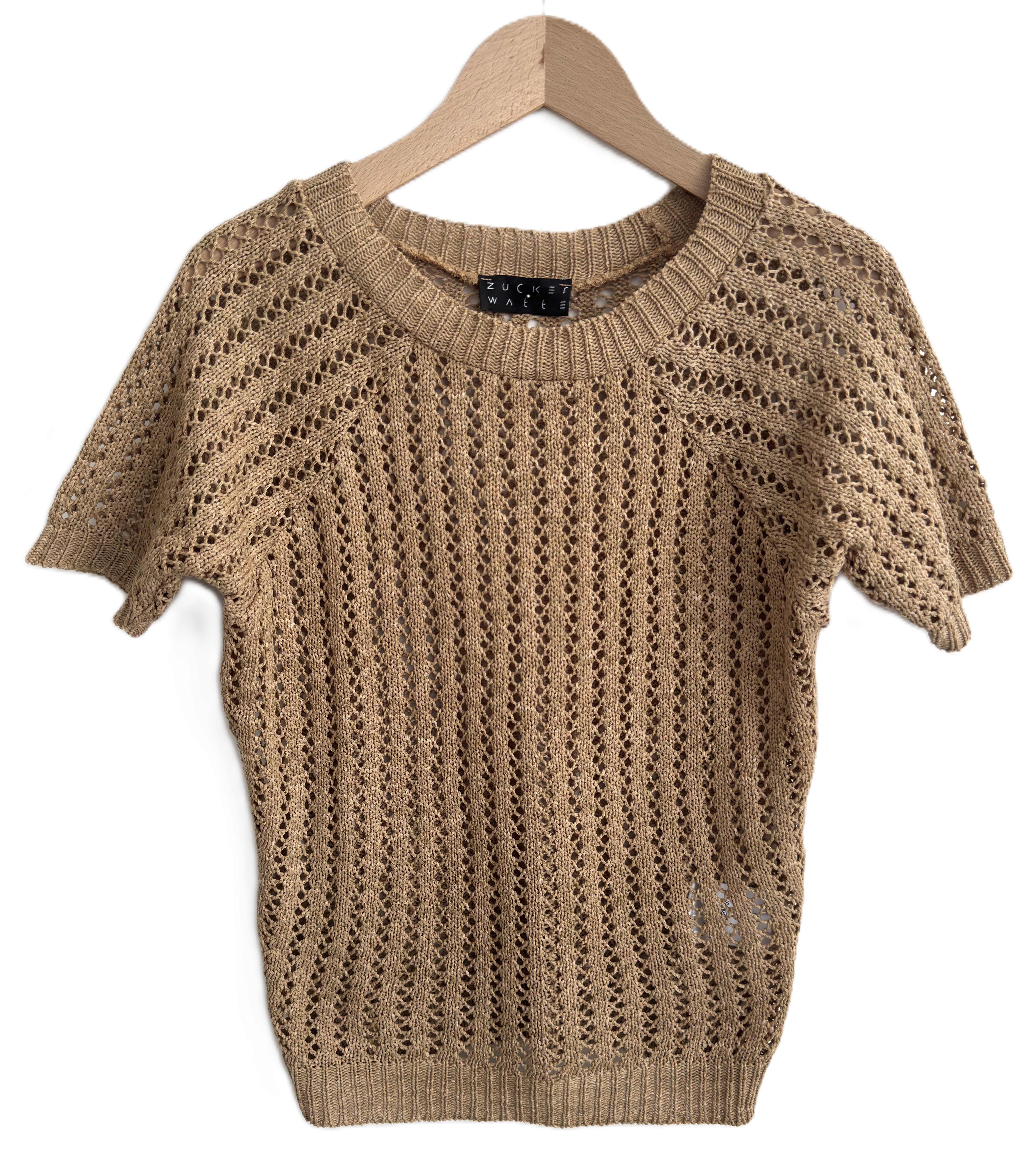 Zuckerwatte Ajourpullover modisch kurz aus 100% Baumwolle günstig online kaufen