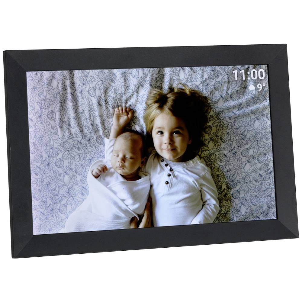 TFA Dostmann Digitaler Bilderrahmen 37.1000.01 Digitaler Bilderrahmen (Lautsprecher, Wetterstation, Uhr, Wandmontage, integrierter Speicher)