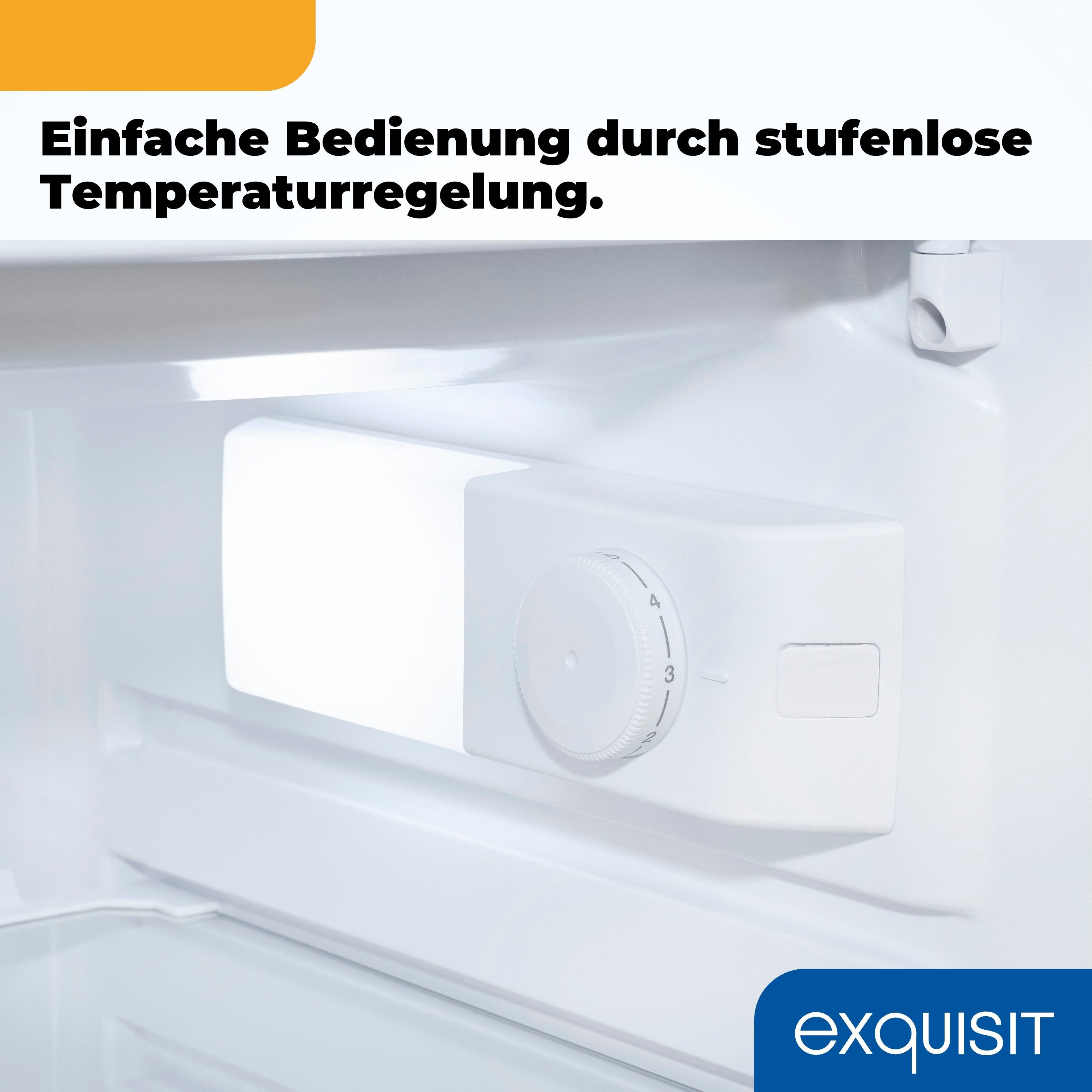 exquisit Kühlschrank KS16-4-HE-040E inoxlook-az, 85 cm hoch, 56 cm breit, Kompakt & flexibel – ideal für Küche, Büro & Ferienwohnung – Bild 4 von 5