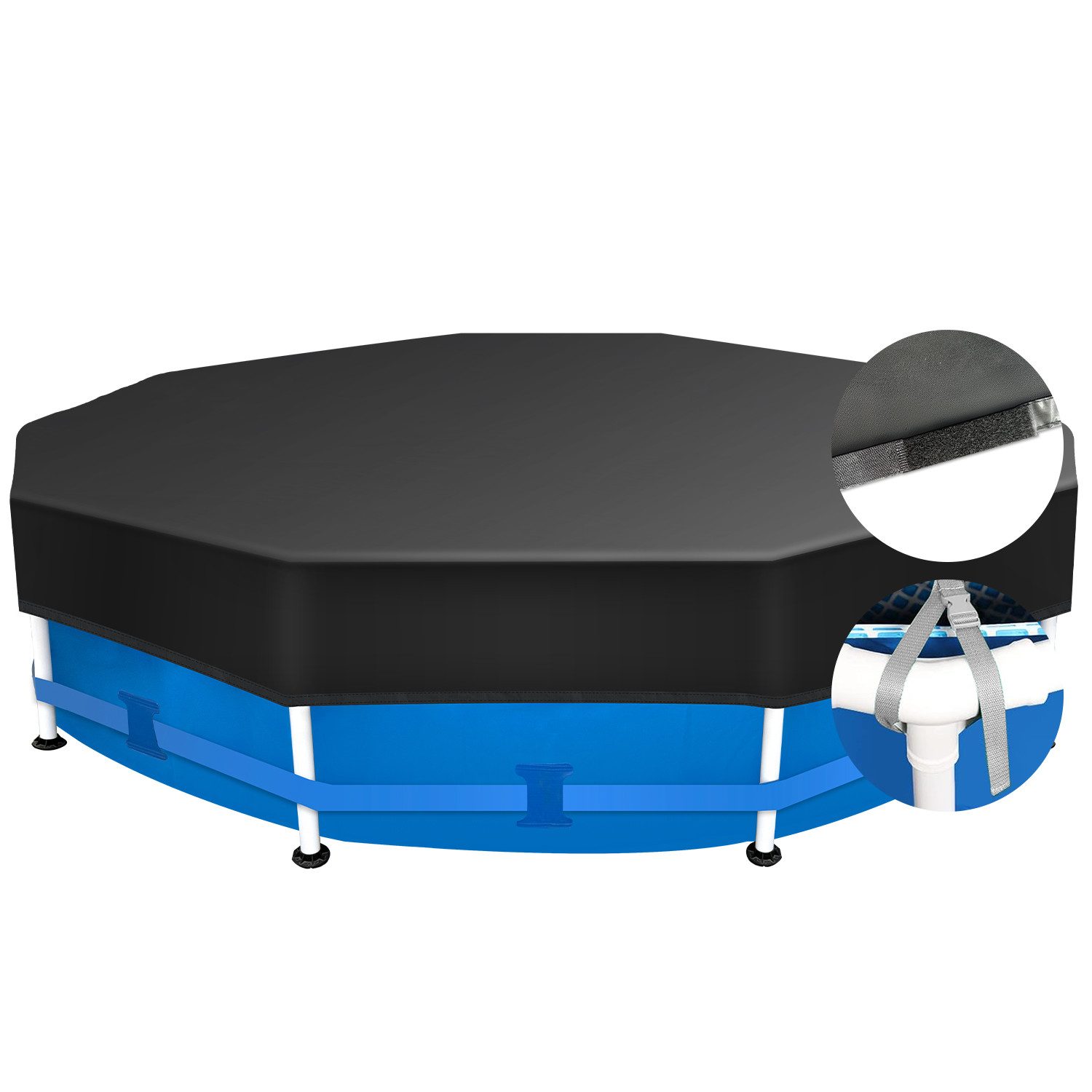 Pool-Abdeckplane Poolabdeckung Rund Swimmingpool Abdeckplane Sommer & Winter Schwimmbad