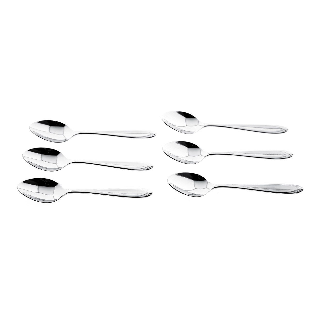Almina Kaffeelöffel 6 Tlg. Kaffeelöffel-Set aus Chrom-Edelstahl 18/10 Silber mit Design (6 Stück) – Bild 3 von 4