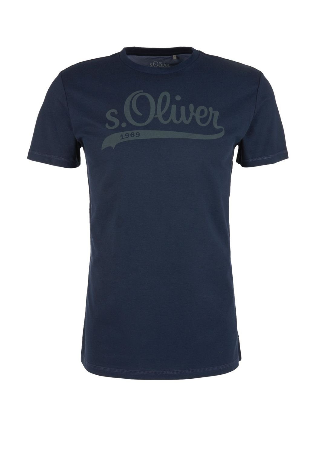 Logoprint, mit Rundhals-Ausschnitt, T-Shirt Casual s.Oliver Stück (2-tlg) 2