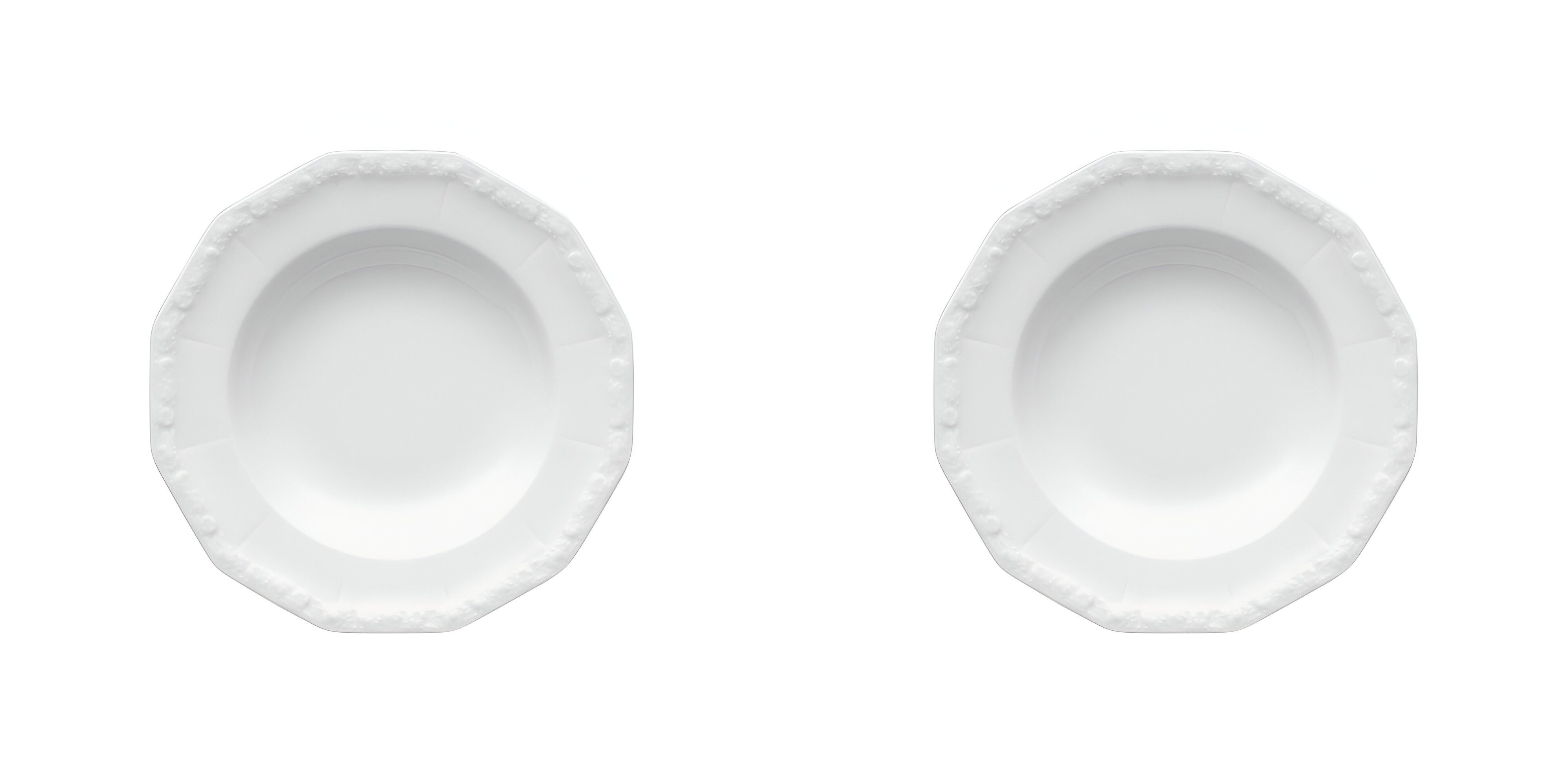 Rosenthal Suppenteller Suppenteller 23 cm - Rosenthal Maria Weiss, Lebensmittelkontaktsicher + Mikrowellengeeignet + Spülmaschinenfest