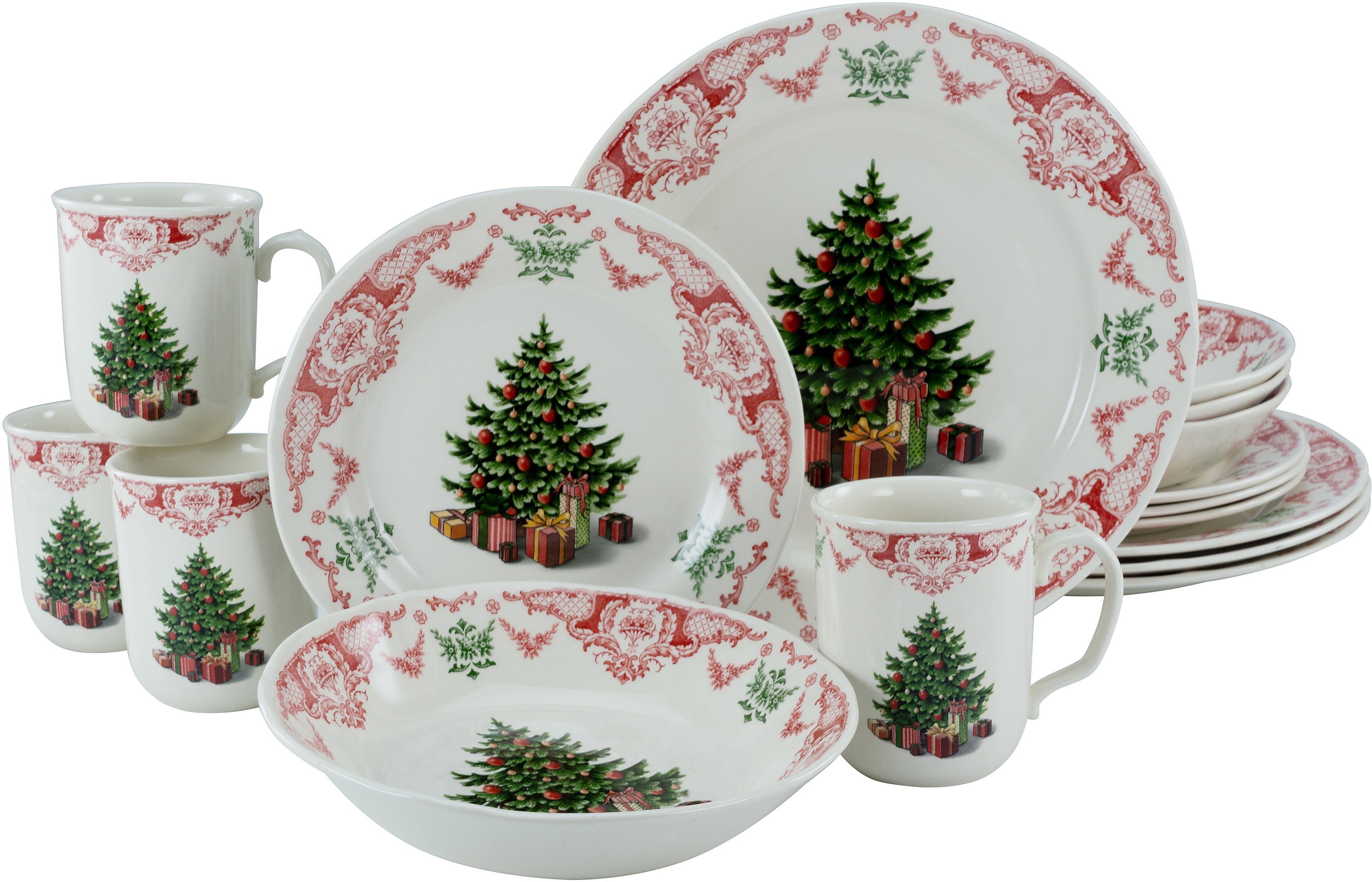 CreaTable Kombiservice »Season Greeting« (16tlg), Steingut