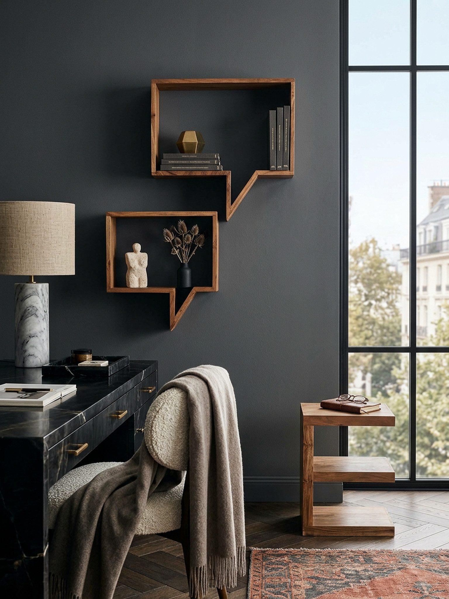 KADIMA DESIGN Wandregal 2er Set Wandregale MUMBAI Massivholz Akazie Holzregal Landhaus-Stil, Hängeregal Echt-Holz Wandboard Natur-Produkt