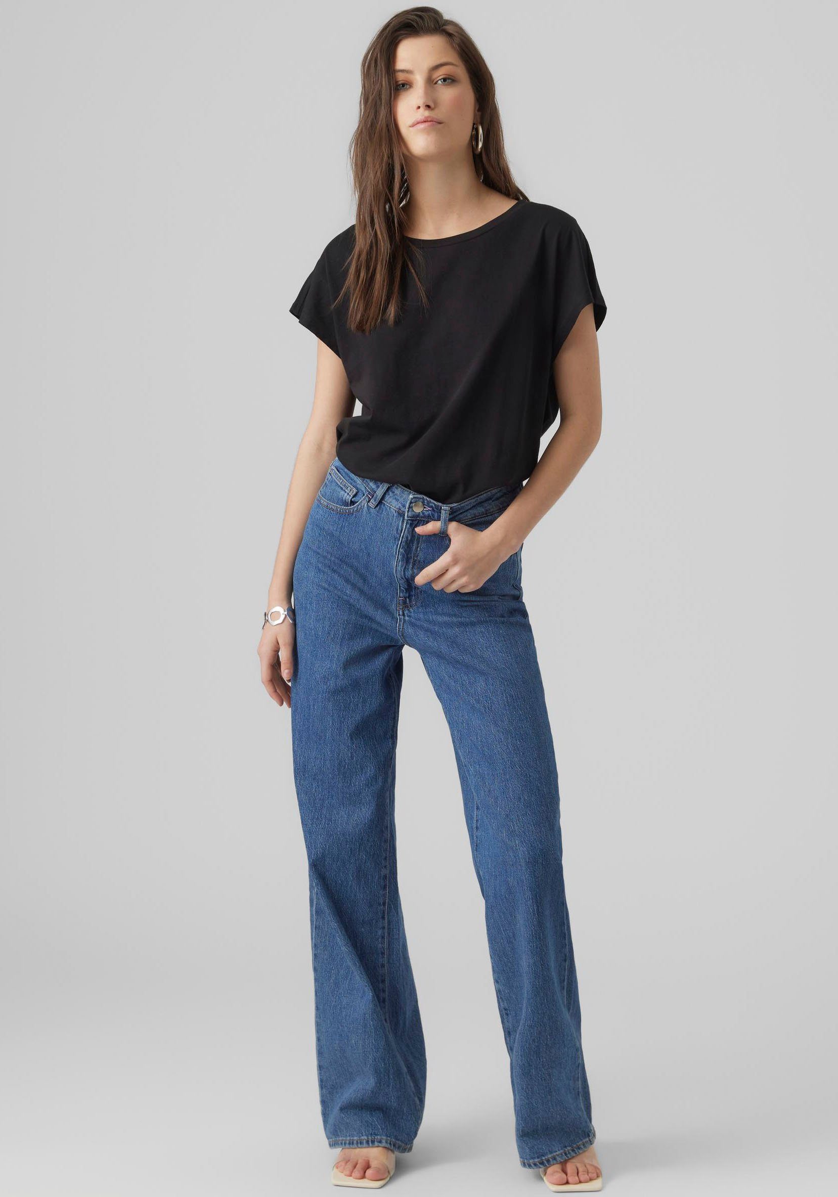 Vero Moda NOOS Black SS Kurzarmshirt TOP WIDE VMPIA