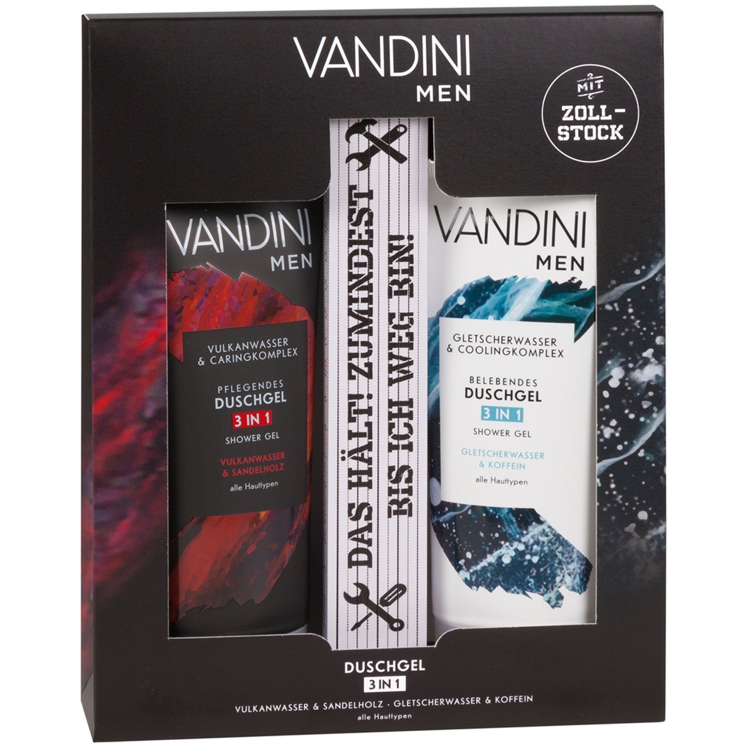 Duschgel Duschgel Set- für Männer, Pflegeduschgel mit Vulkanwasser & Sandelholz