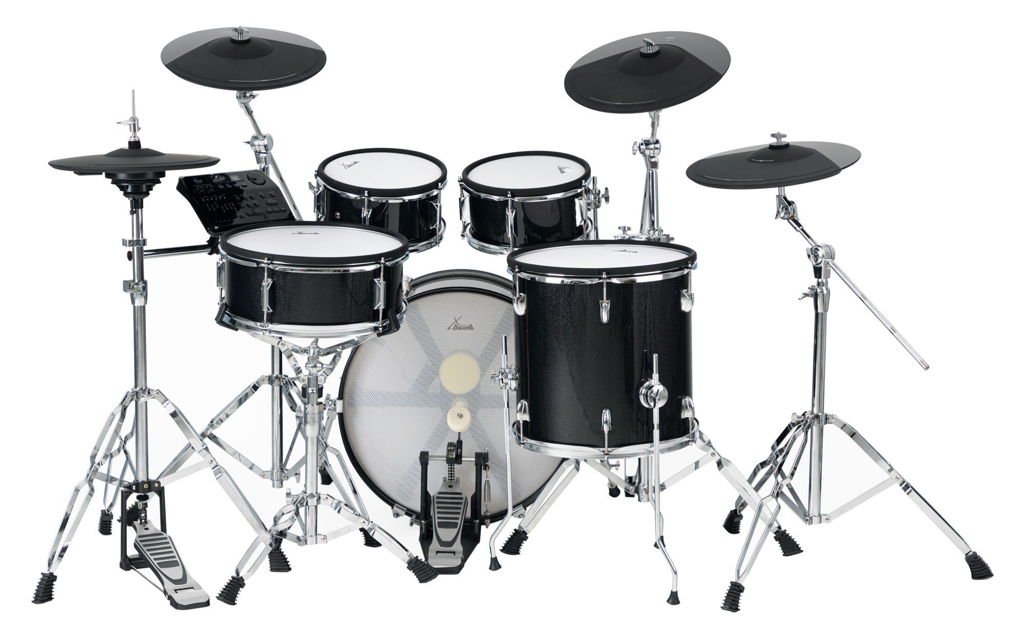 XDrum E-Drum DD-670 Mesh E-Drum Kit - mit echter HiHat und Holzkesseln, 11-St., 20" Kick-Pad, 720 Sounds und 20 User-Kits
