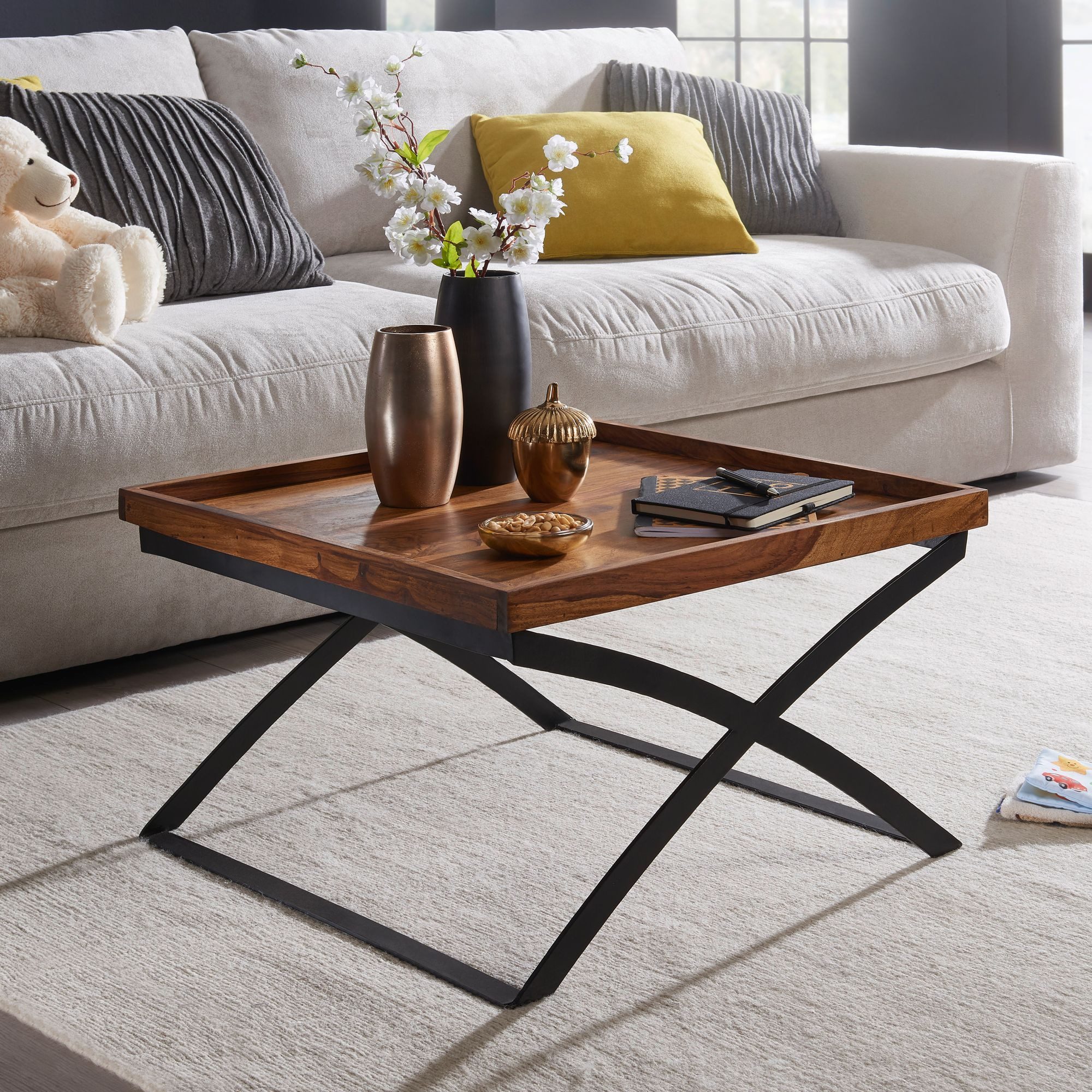 KADIMA DESIGN Couchtisch Wohnzimmertisch Industrial Style, günstig online kaufen