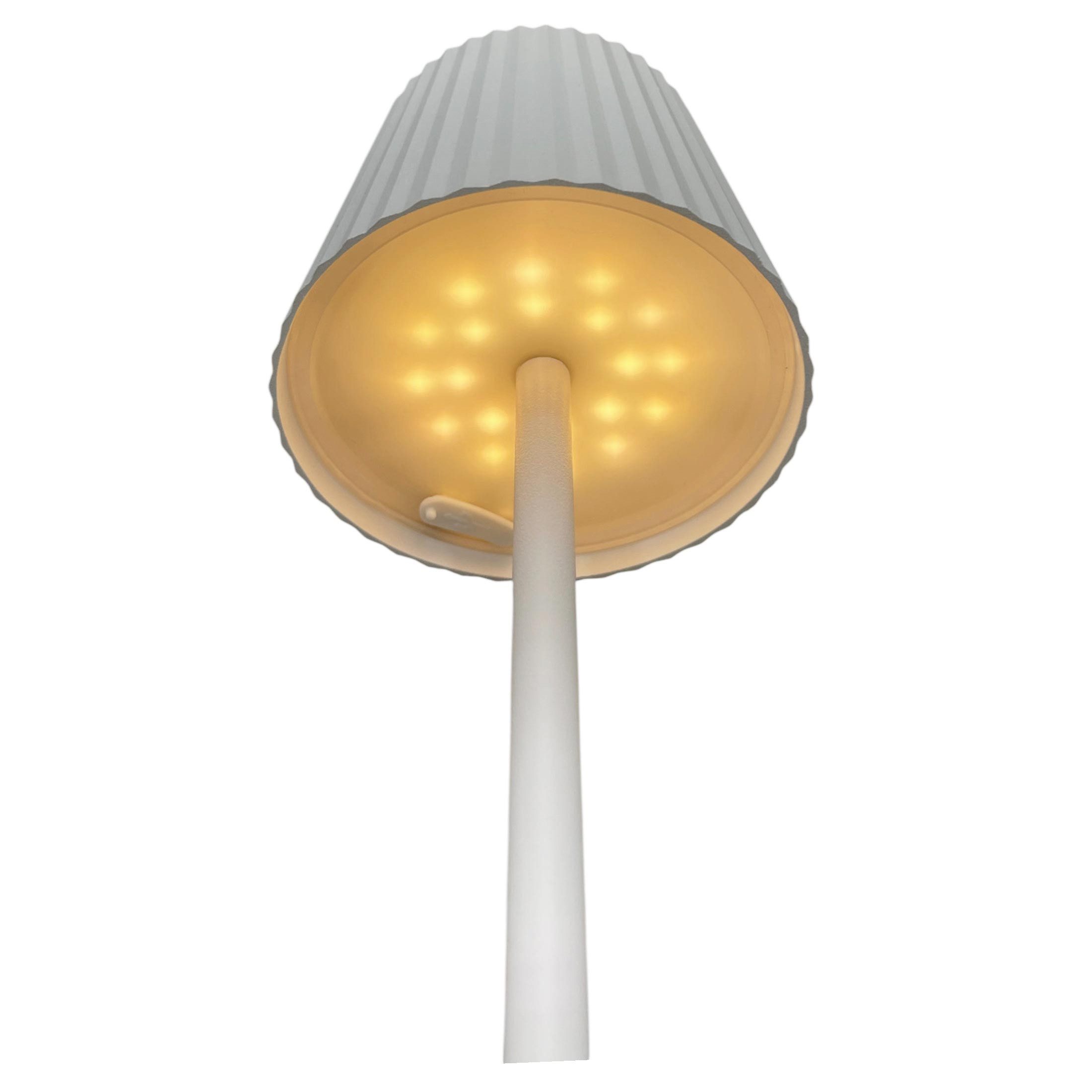Coen Bakker Deco BV LED Tischleuchte Portable Light, LED, warmweiß, kaltweiß, neutralweiß, aufladbar außen weiß USB touch geriffelt 9x27,5cm