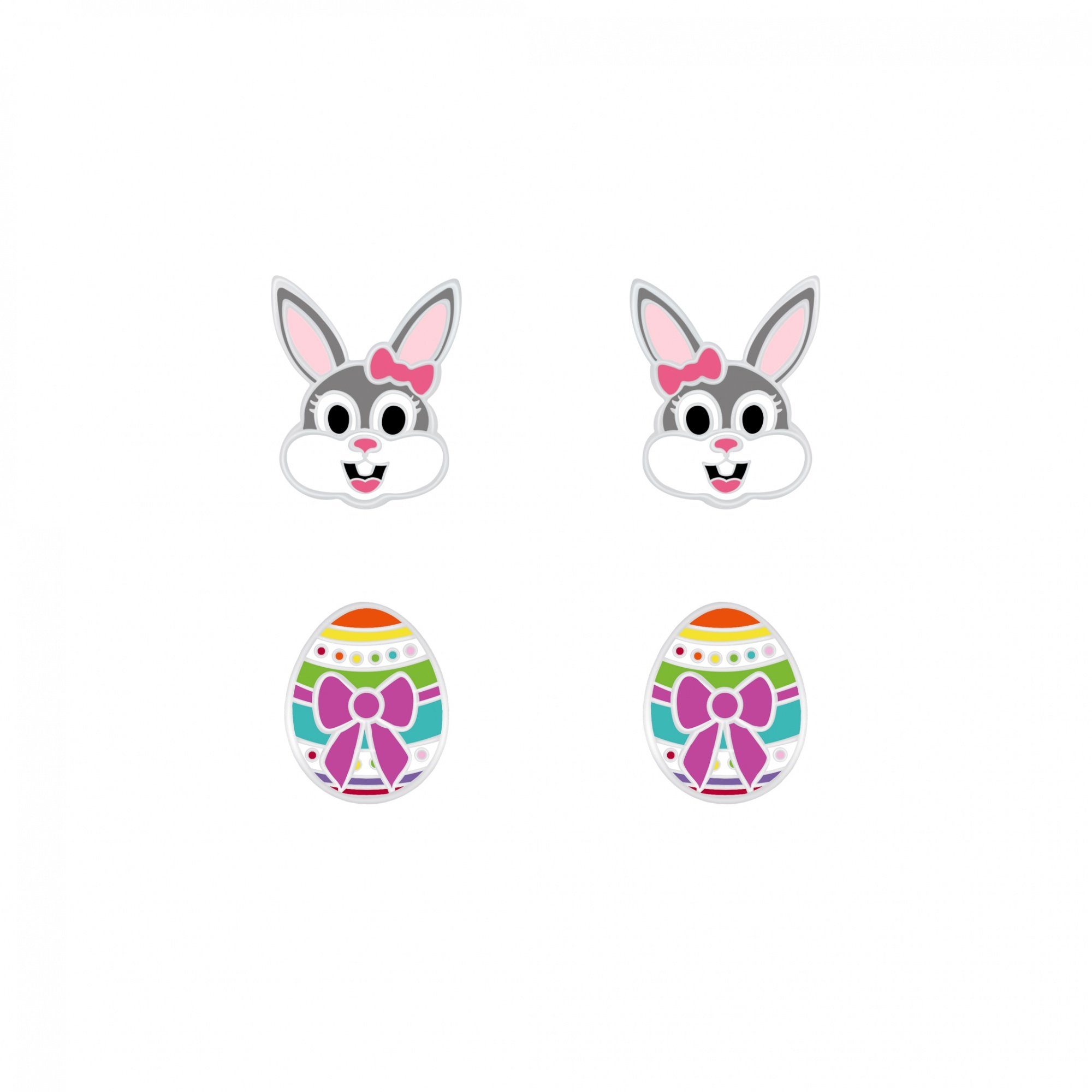 ALEXANDER YORK Ohrstecker-Set HASE und EI, 2-tlg. (Ohrstecker), 925 Sterling Silber